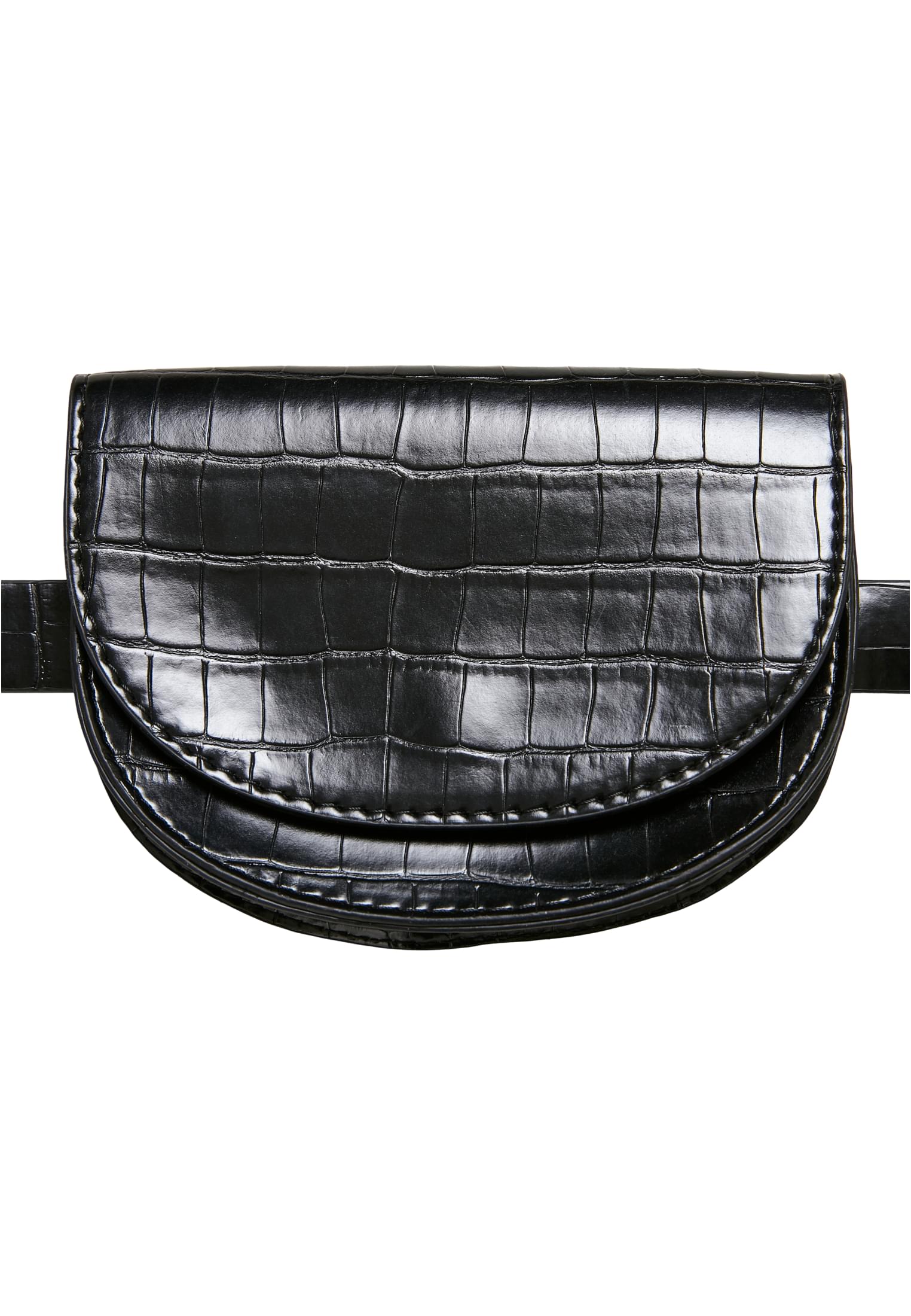 Croco Synthetic Leather Double Beltbag | black