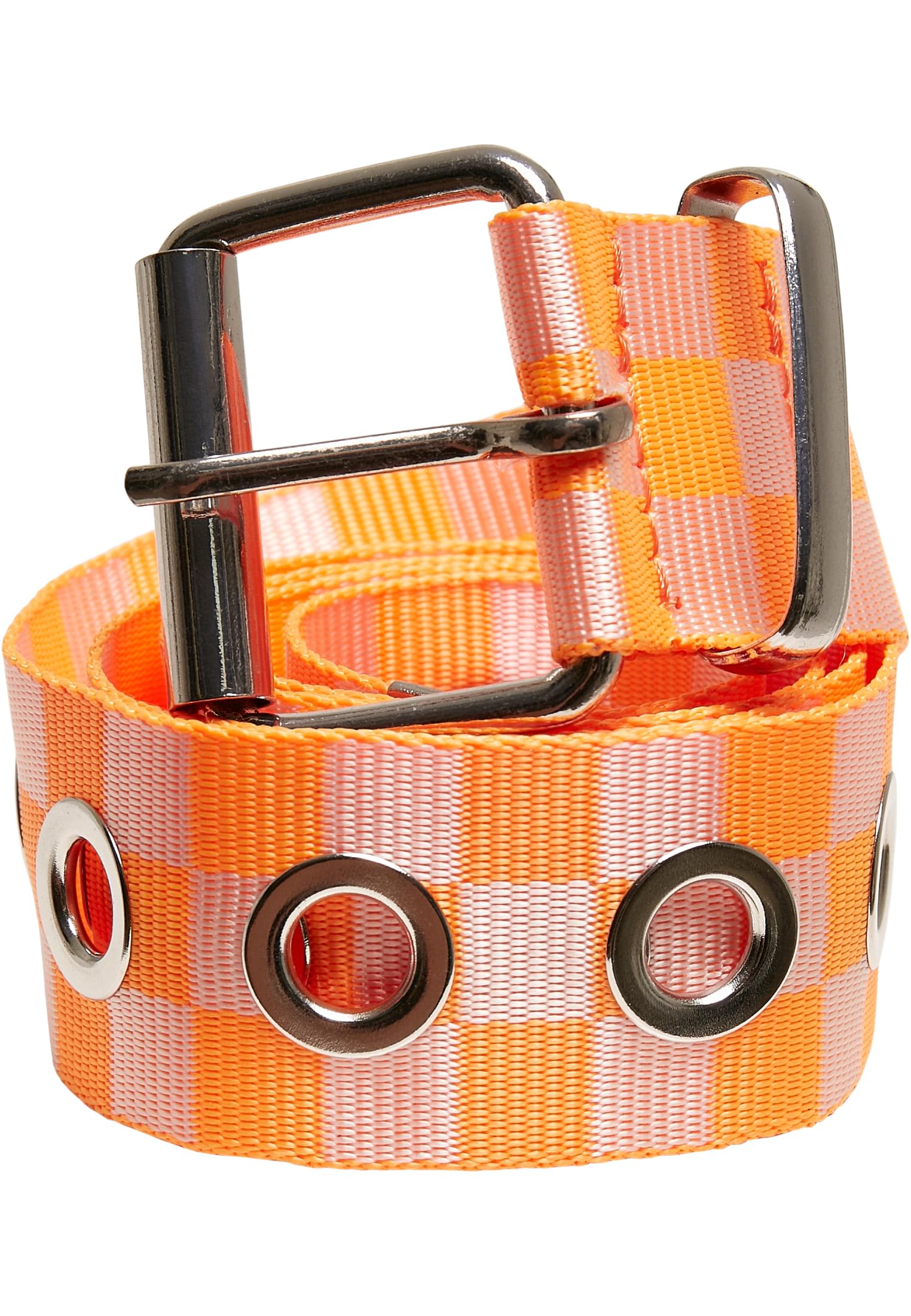 Checker Belt With Eyelets | neonorange/white