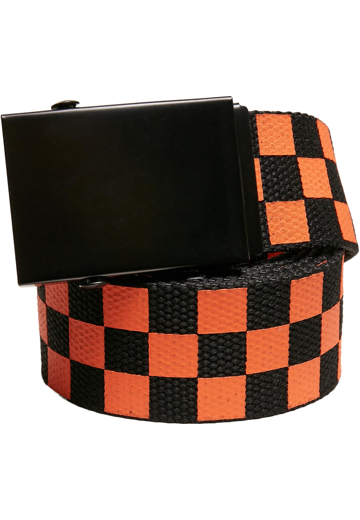 Check And Solid Canvas Belt 2-Pack | black/orange