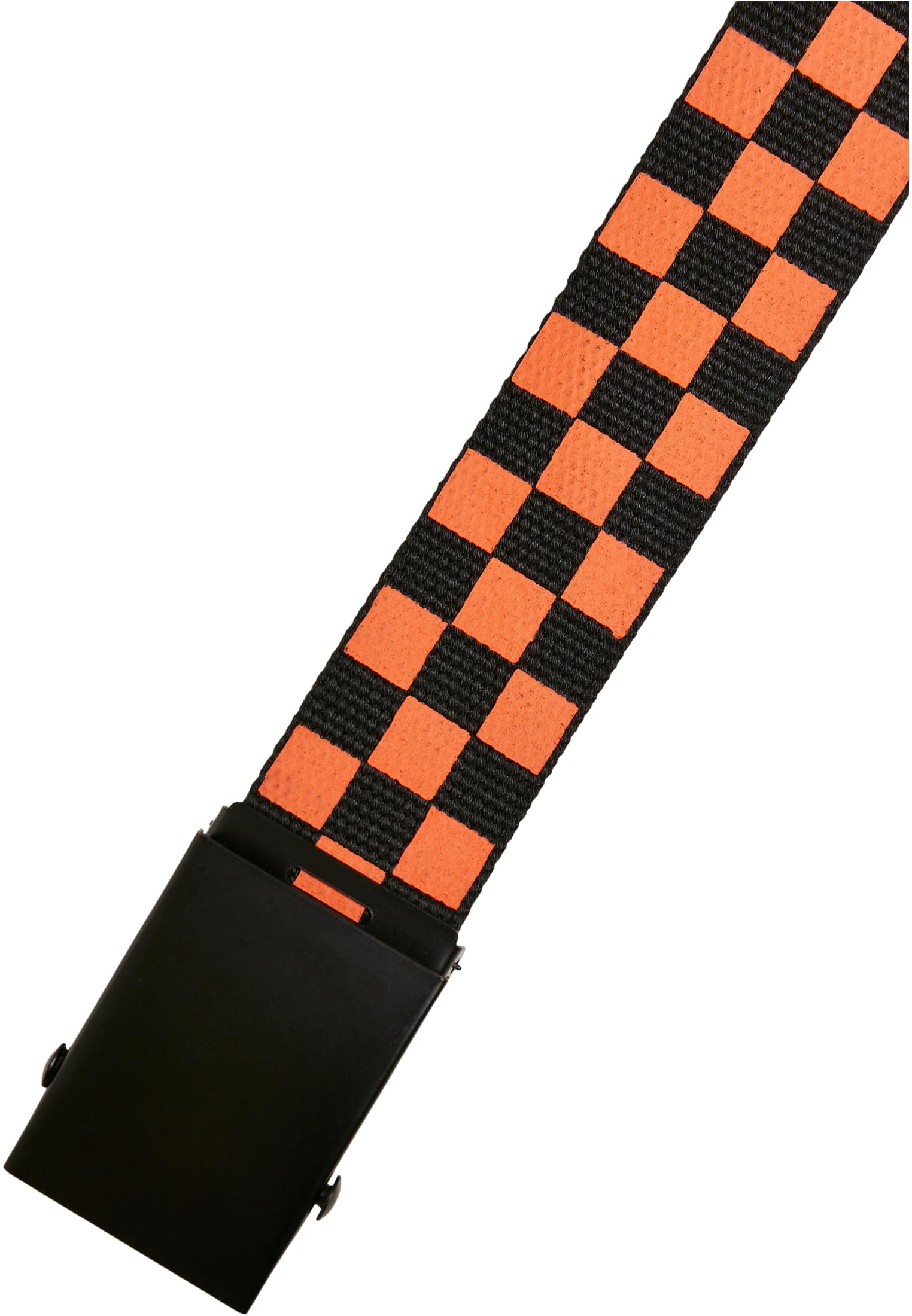 Check And Solid Canvas Belt 2-Pack | black/orange