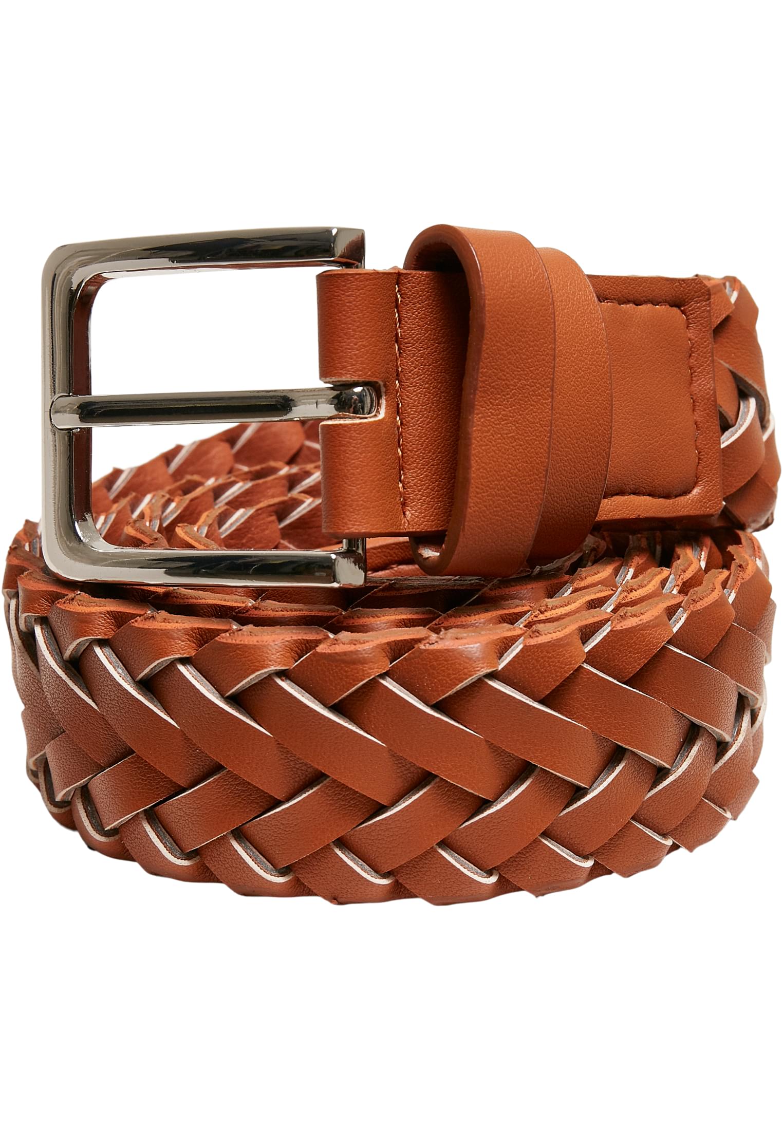 Braided Synthetic Leather Belt | lightbrown