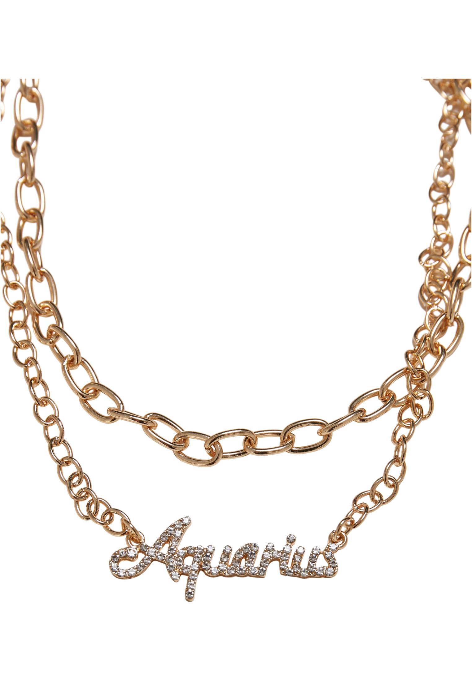 Diamond Zodiac Golden Necklace | aquarius