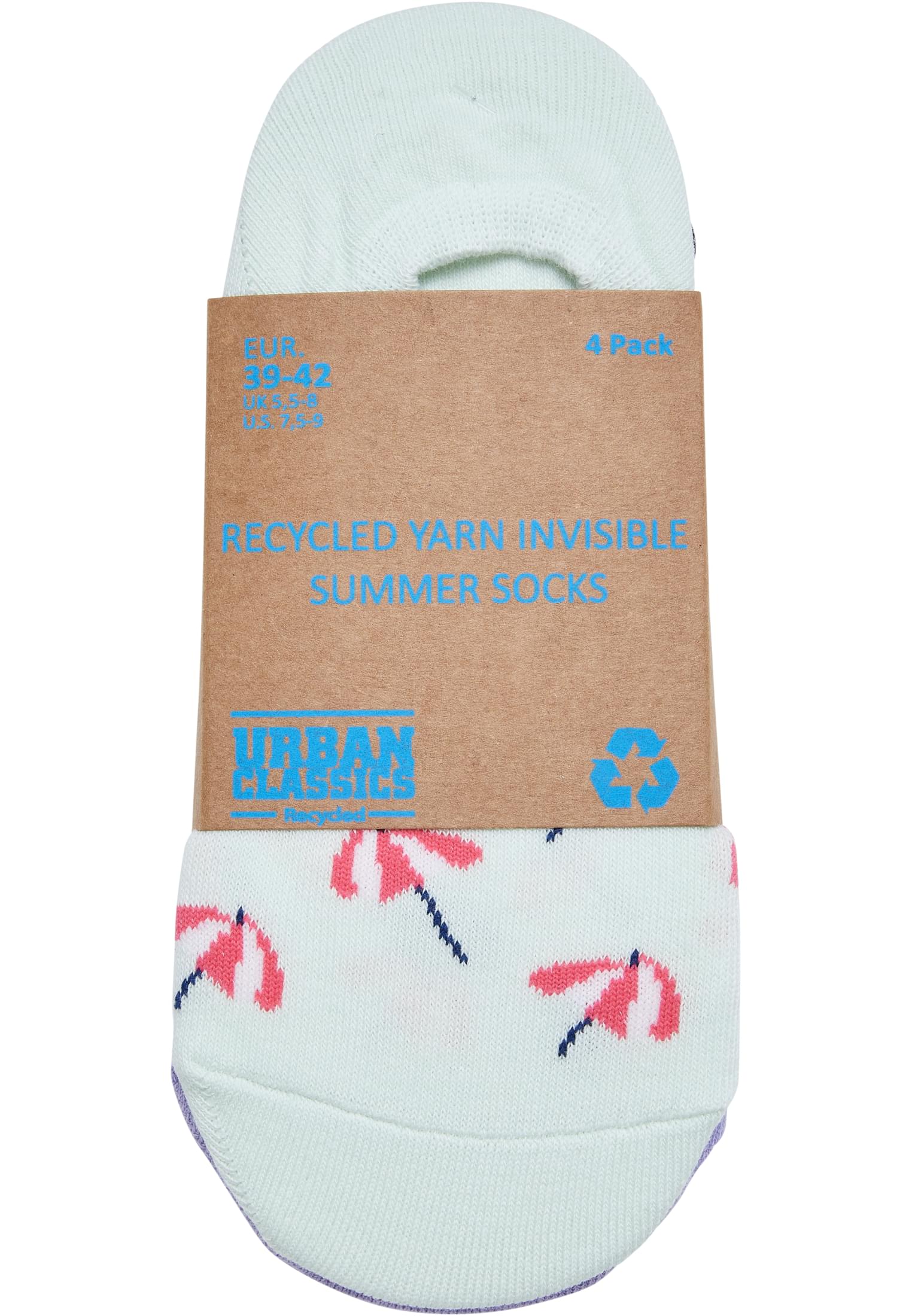 Recycled Yarn Invisible Summer Socks 4-Pack | multicolor