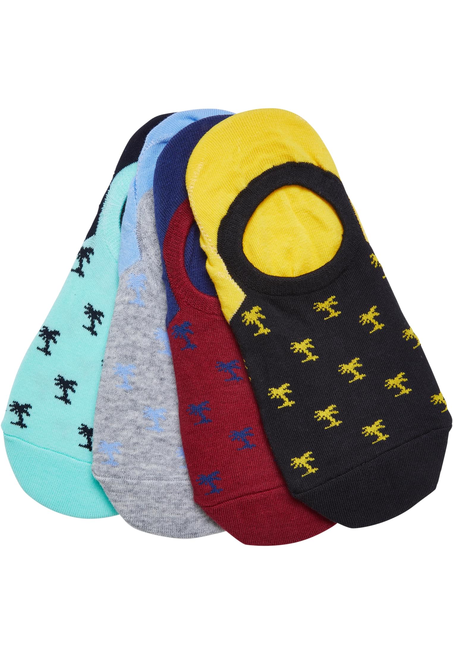 Reccyled Yarn Invisbile Palmtree Socks 4-Pack | multicolor