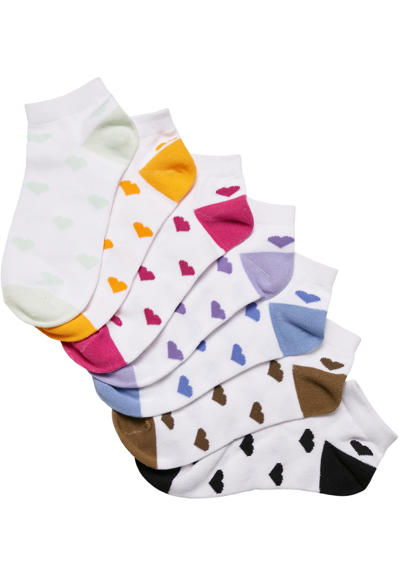 Recycled Yarn Heart Sneaker Socks 7-Pack | multicolor