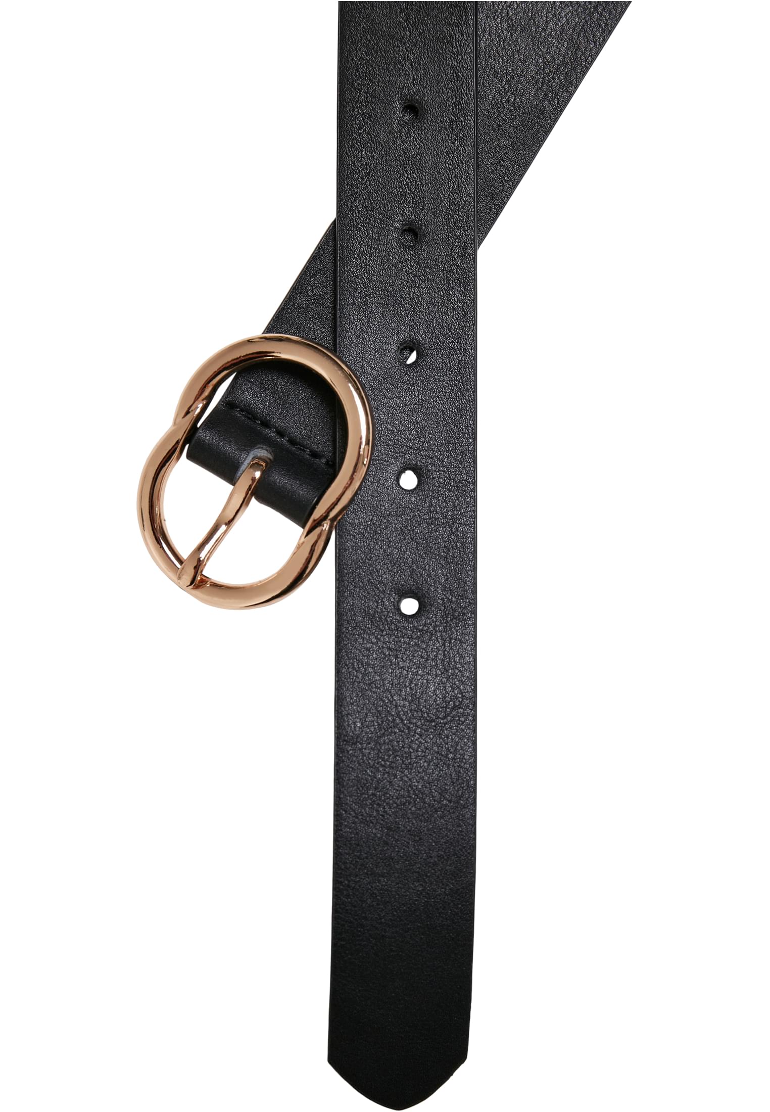 Small Ring Buckle Belt | black/gold