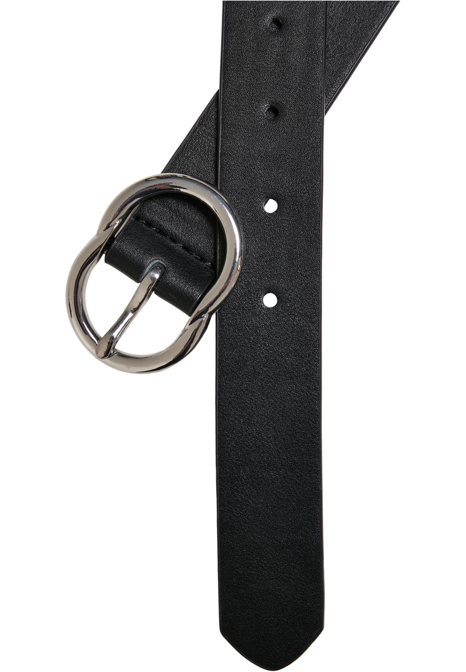 Small Ring Buckle Belt | black/silver