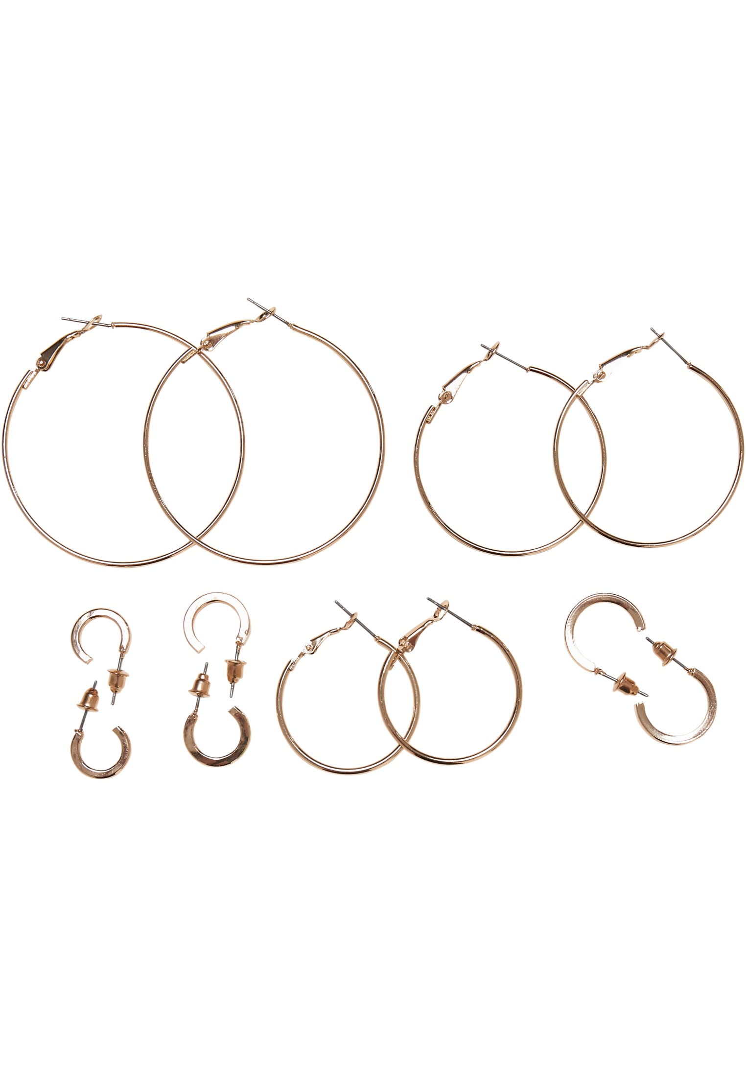 Basic Hoop Earrings 6-Pack | gold