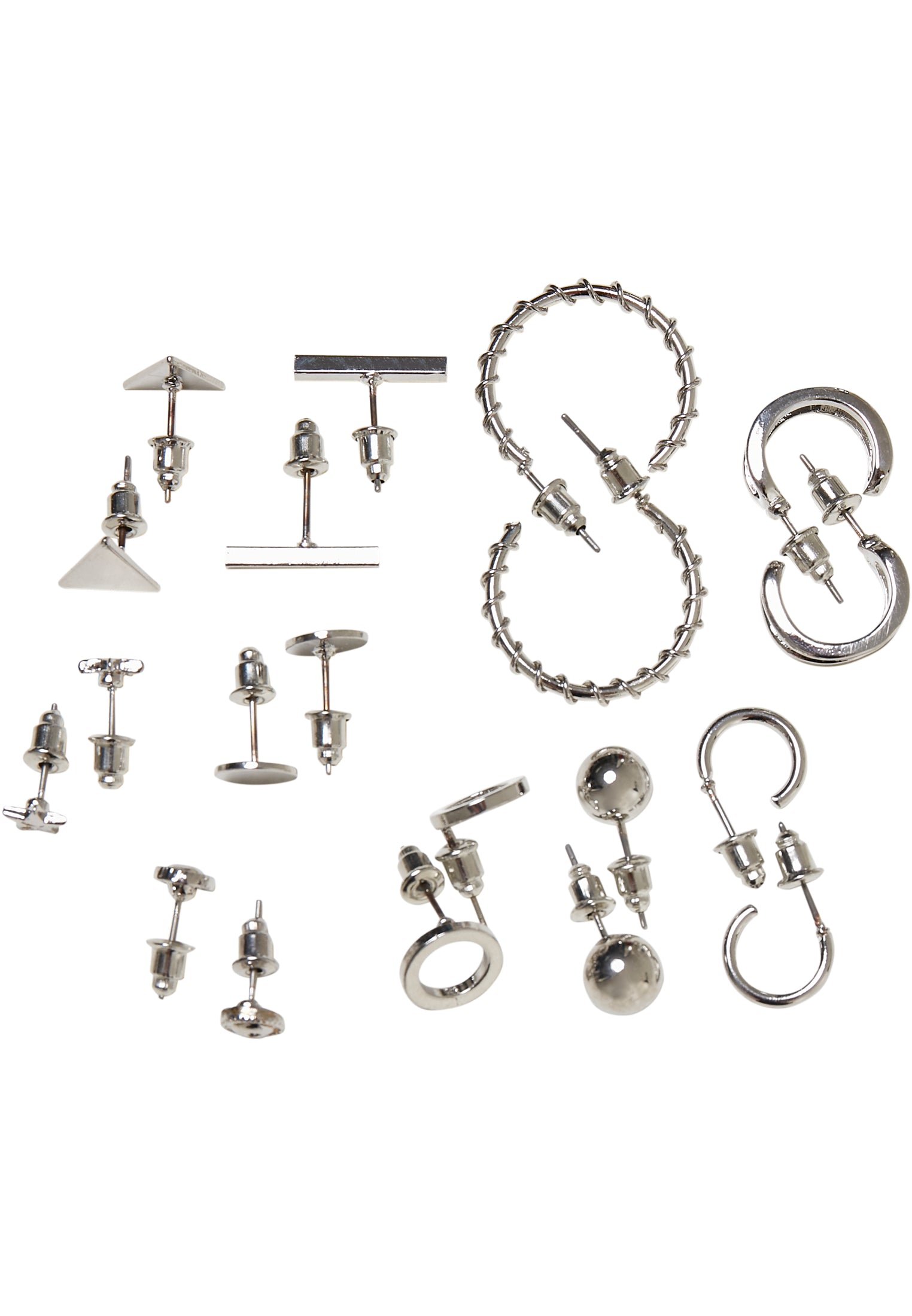 Stud Earrings 10-Pack | silver