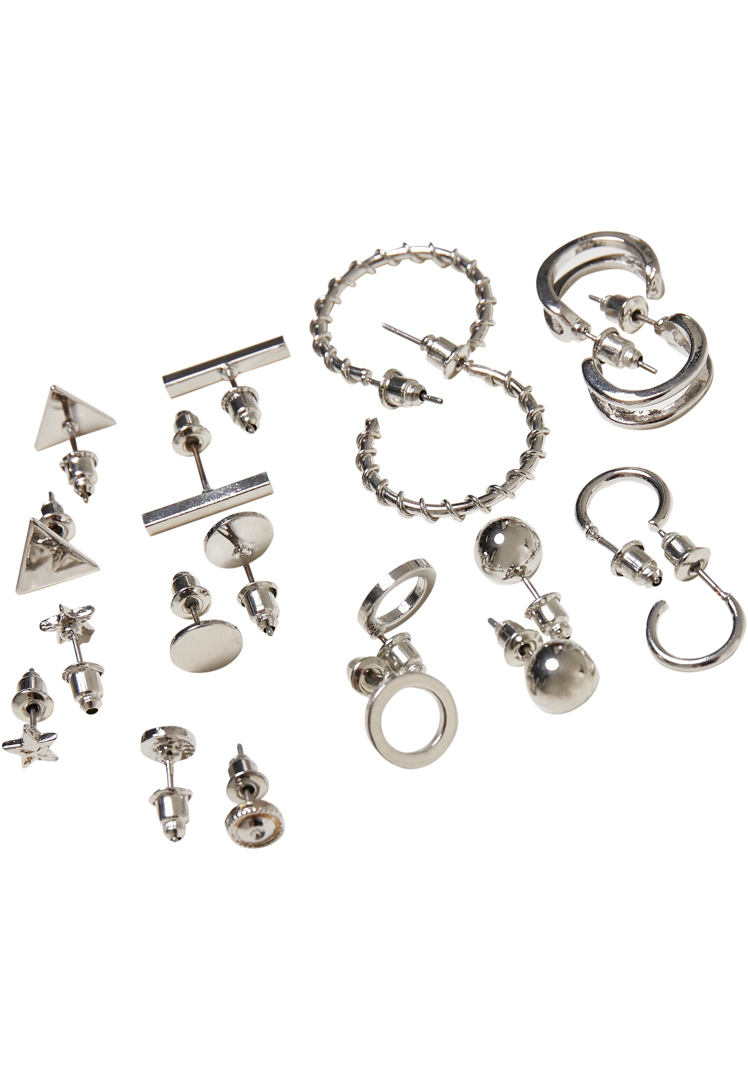 Stud Earrings 10-Pack | silver