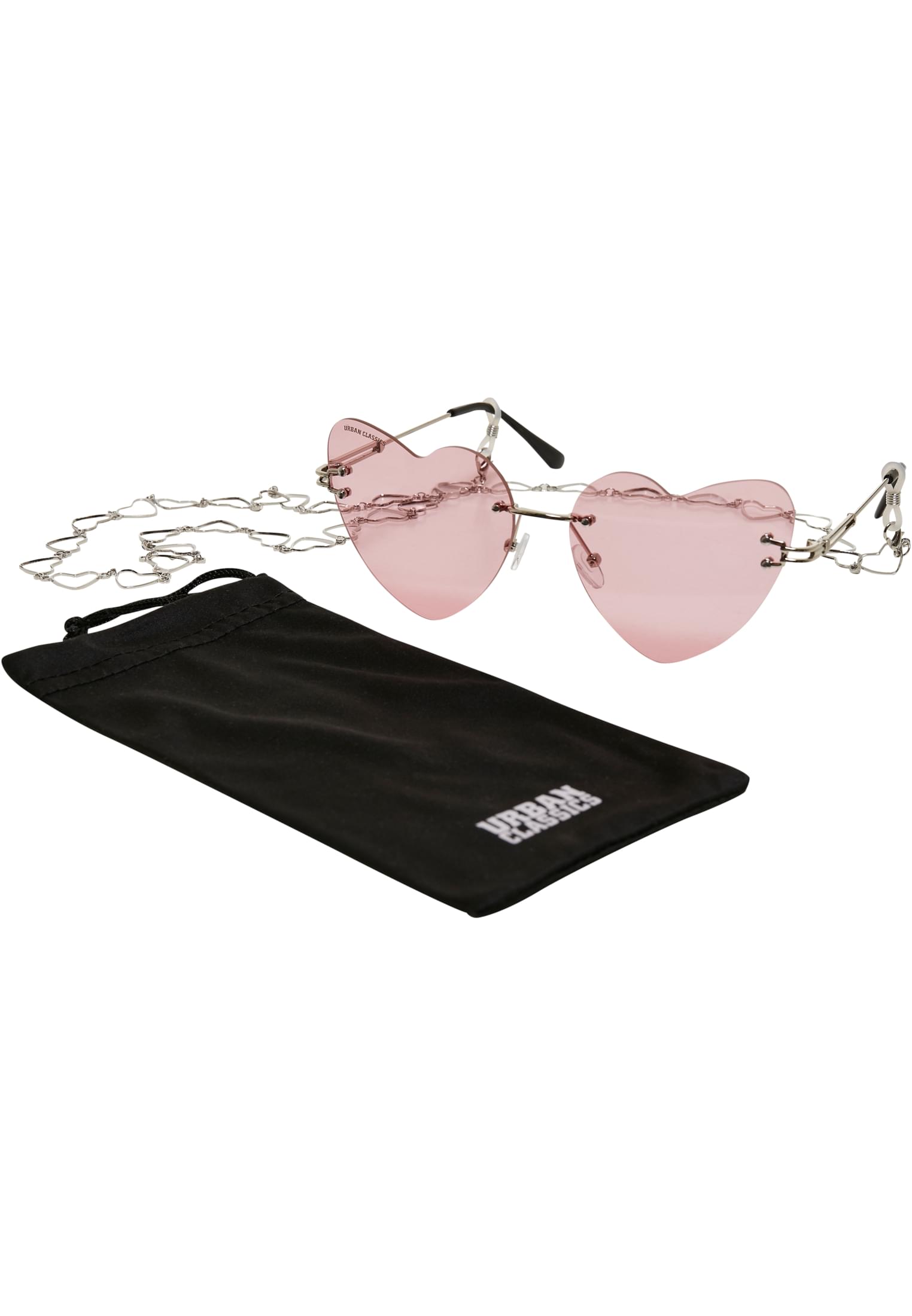 Sunglasses Heart With Chain | rose/silver