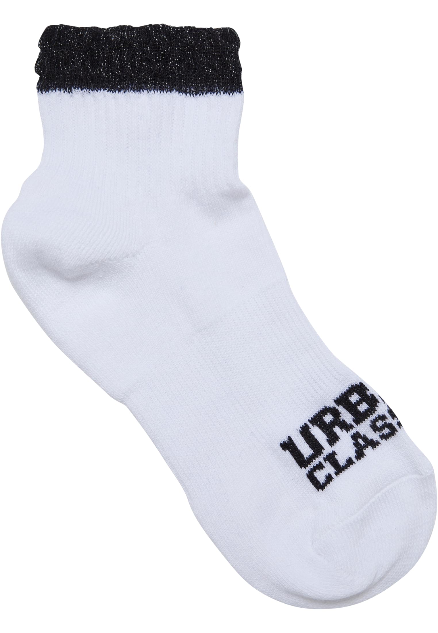 Colored Lace Cuff Socks 5-Pack | black/white