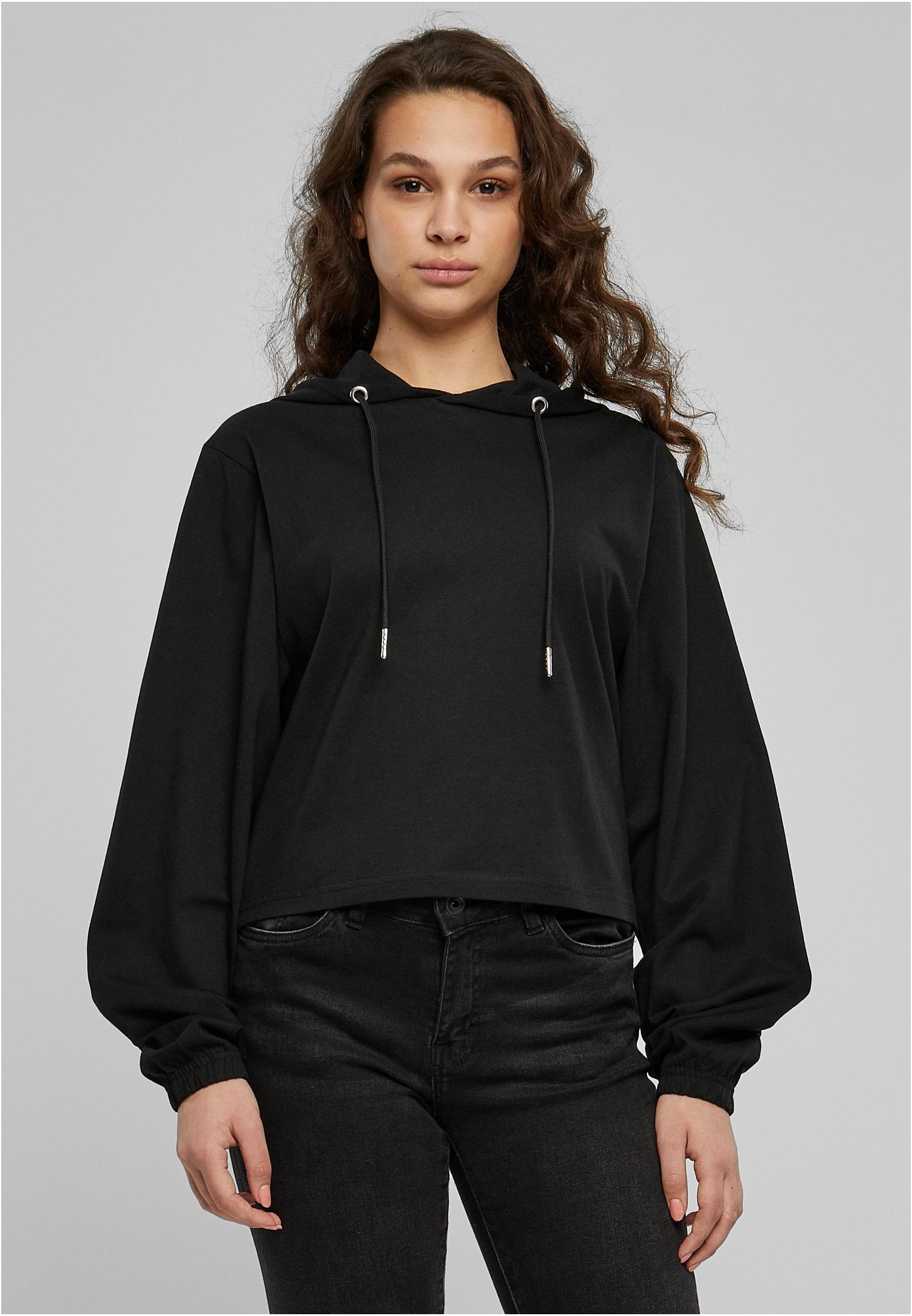 Ladies Heavy Short Hoody | black