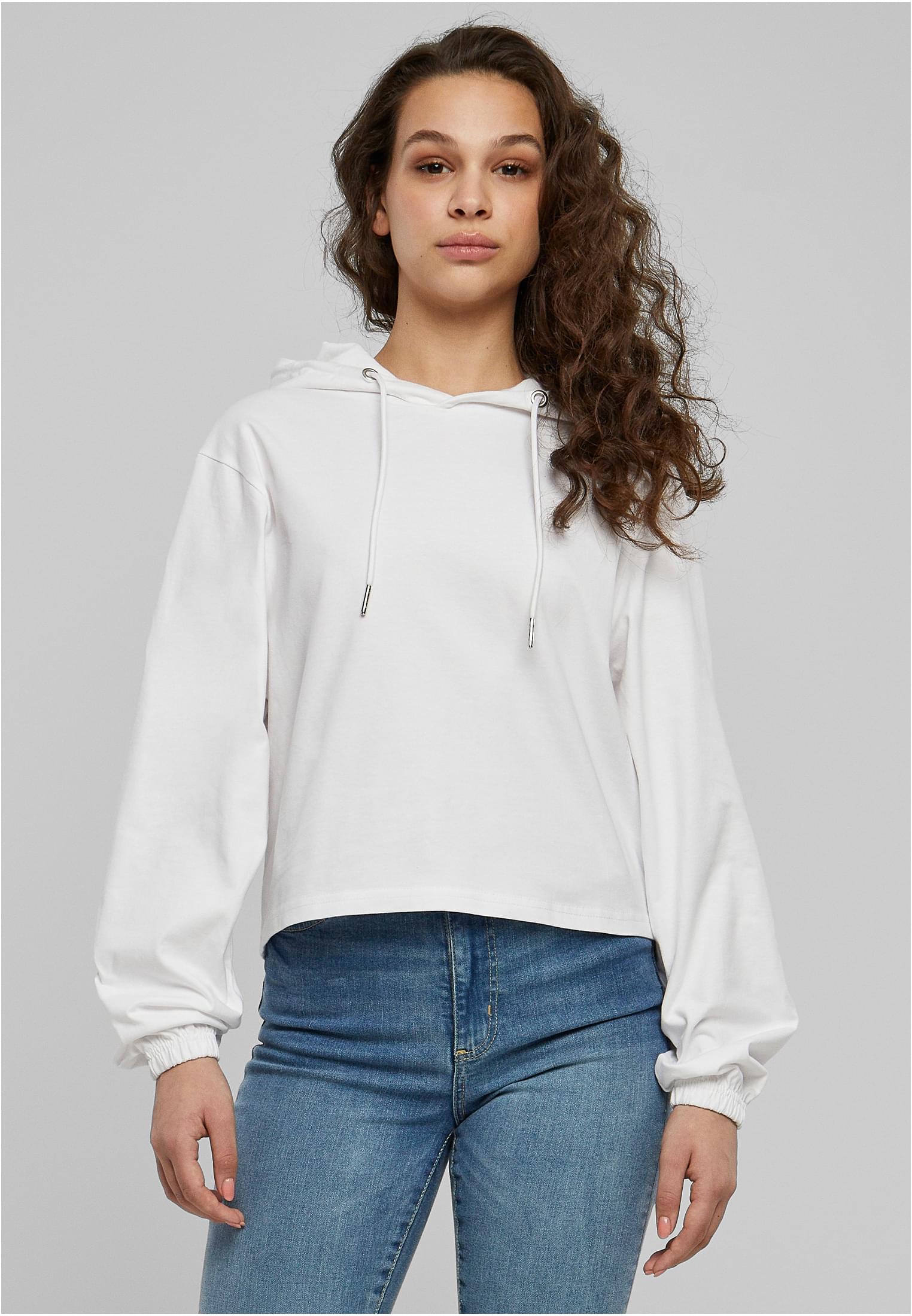 Ladies Heavy Short Hoody | white