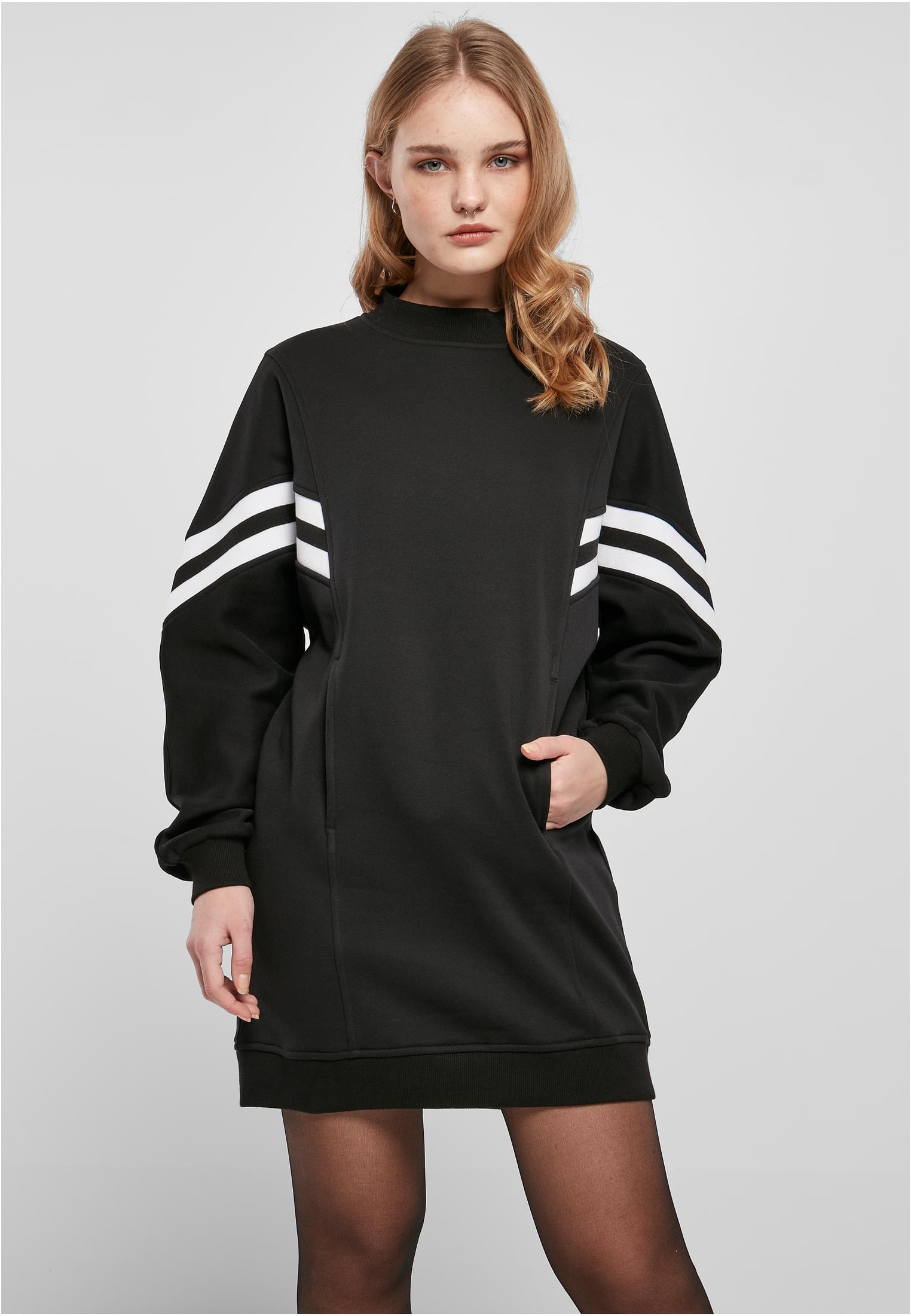 Ladies Oversized College Sweat Dress | black