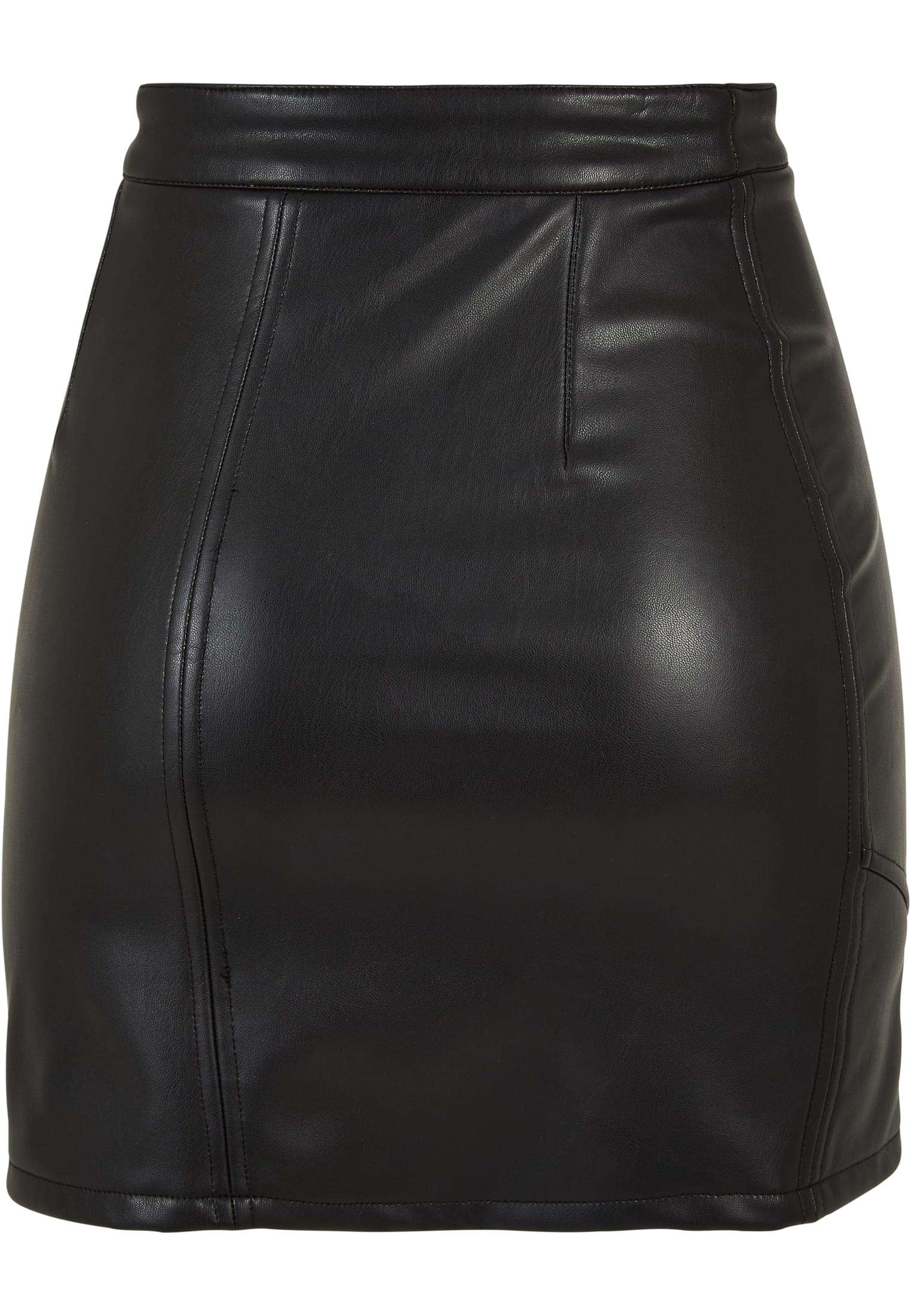 Ladies Synthetic Leather Biker Skirt | black