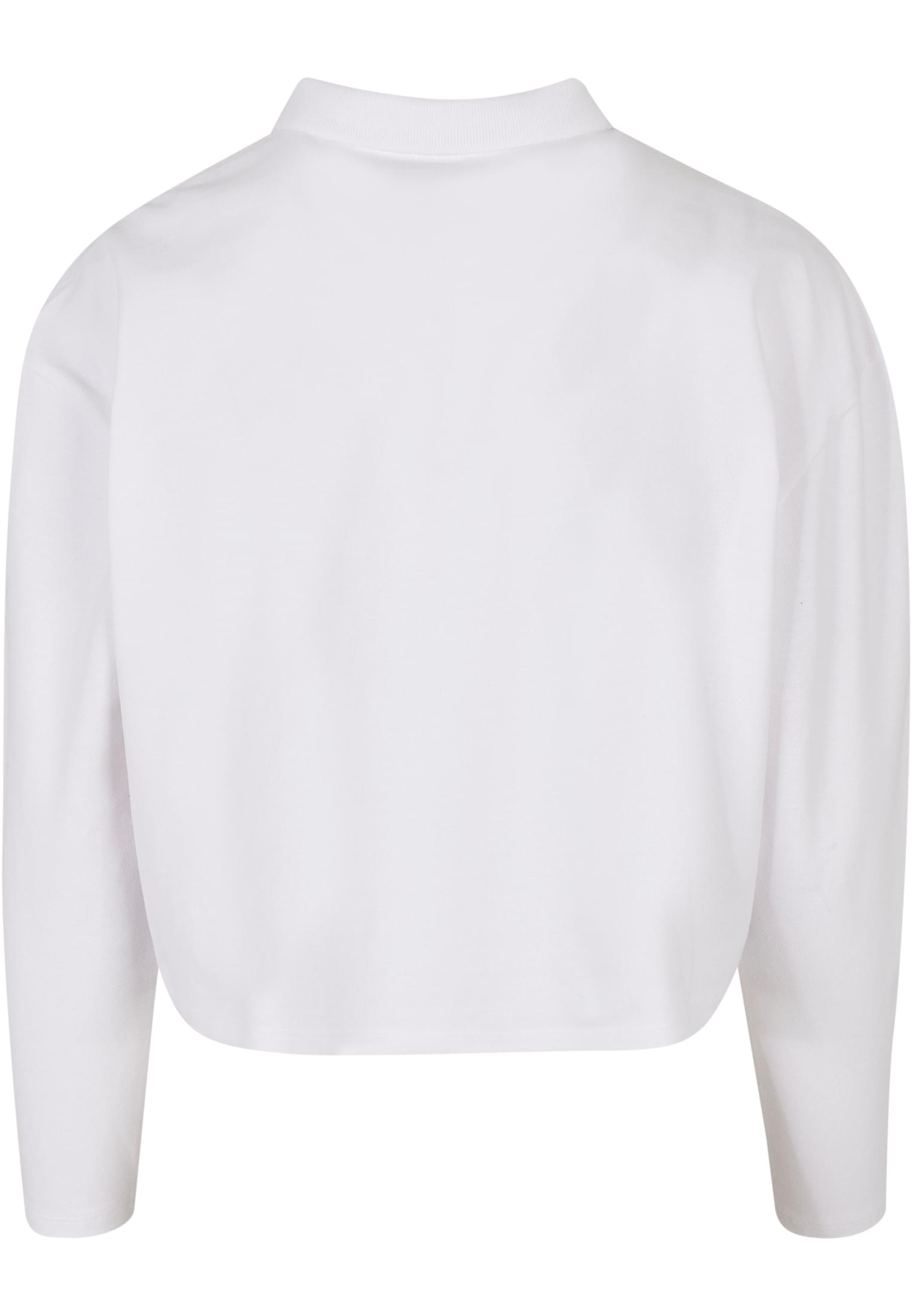 Ladies Short Oversized Polo Longsleeve | white