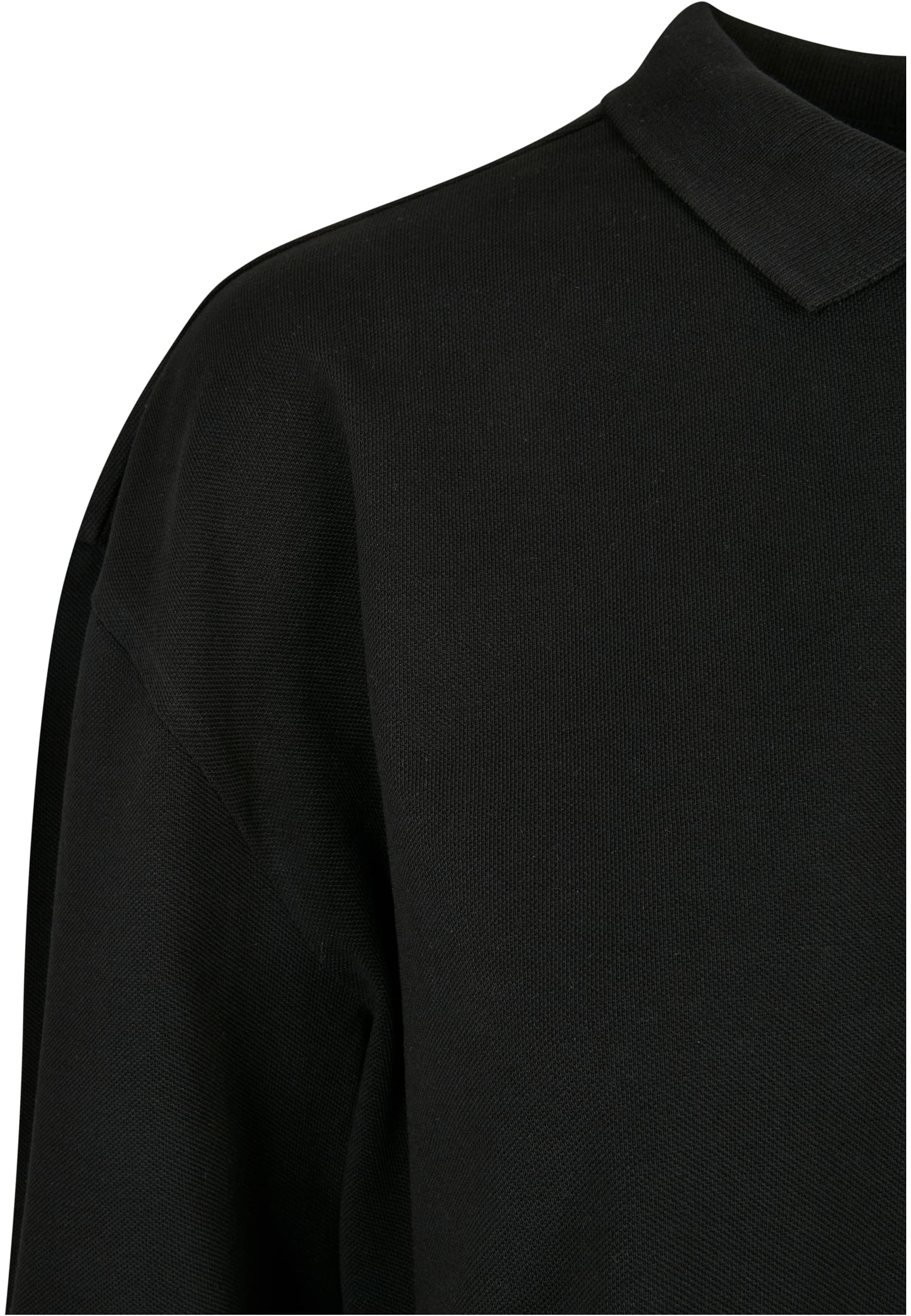 Ladies Short Oversized Polo Longsleeve | black