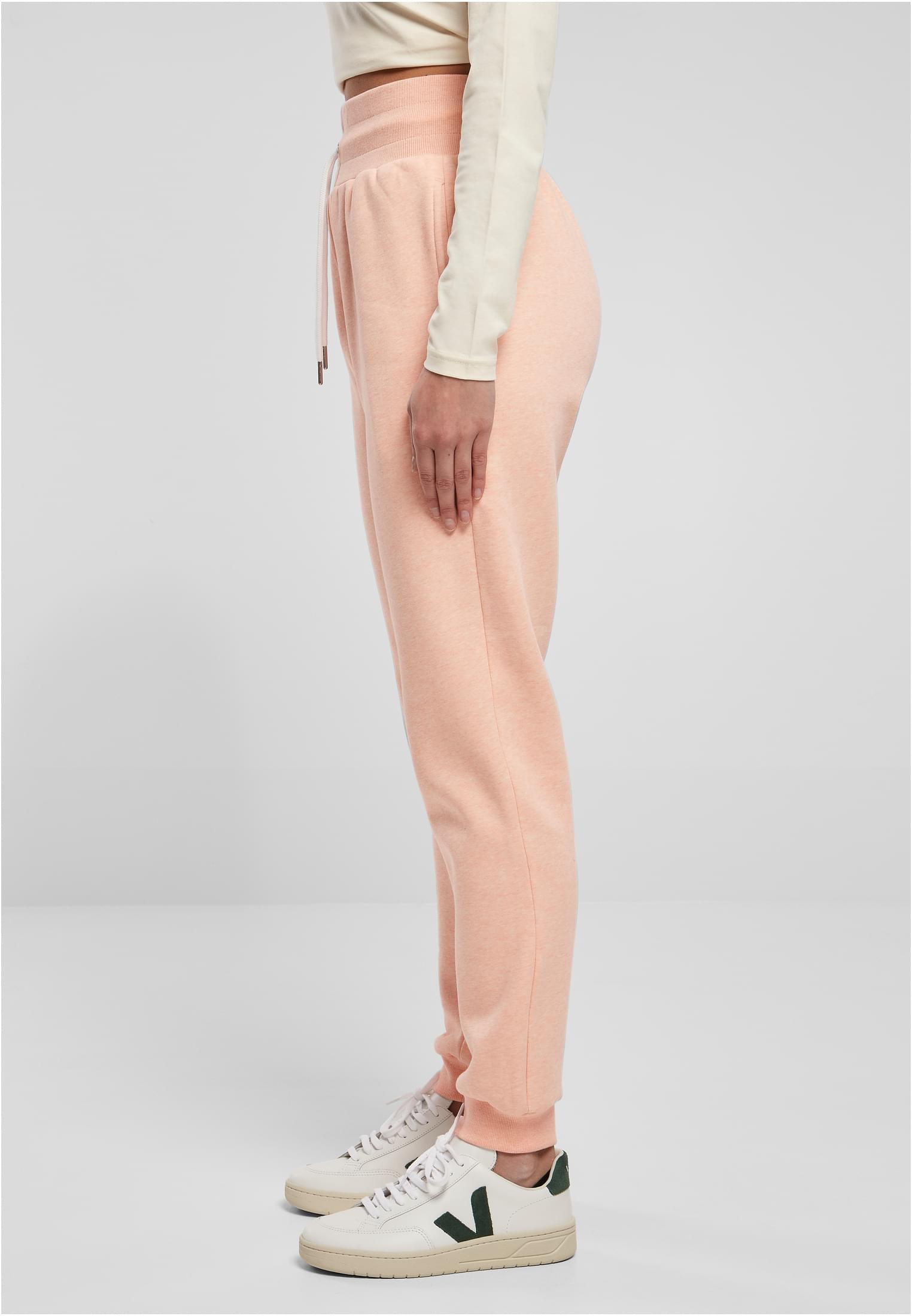 Ladies High Waist Color Melange Sweat Pants | papaya melange