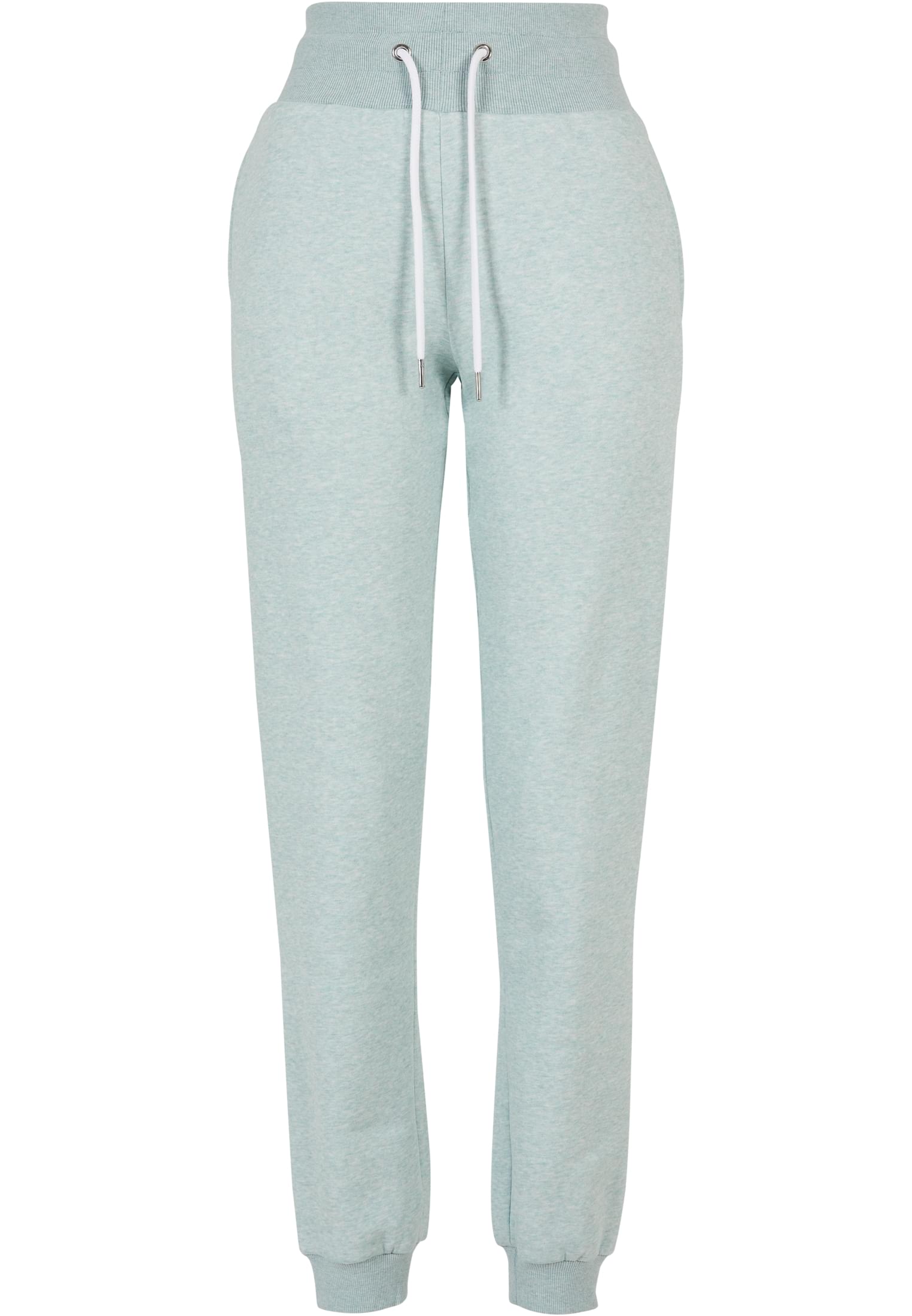 Ladies High Waist Color Melange Sweat Pants | salvia melange