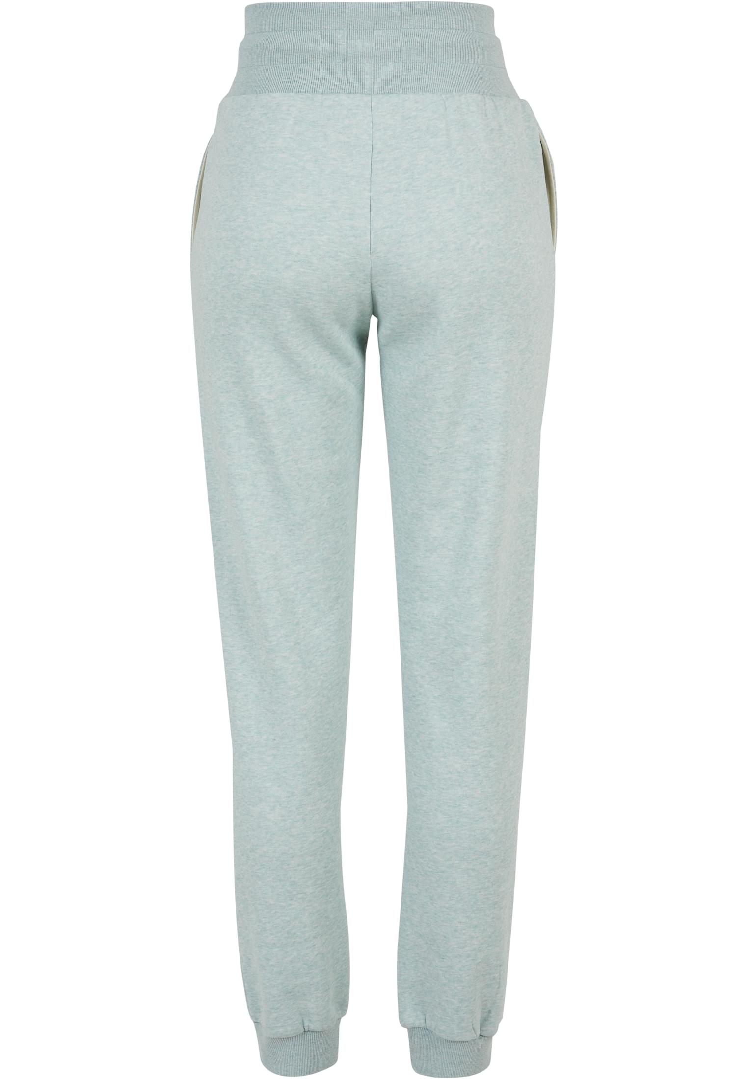 Ladies High Waist Color Melange Sweat Pants | salvia melange