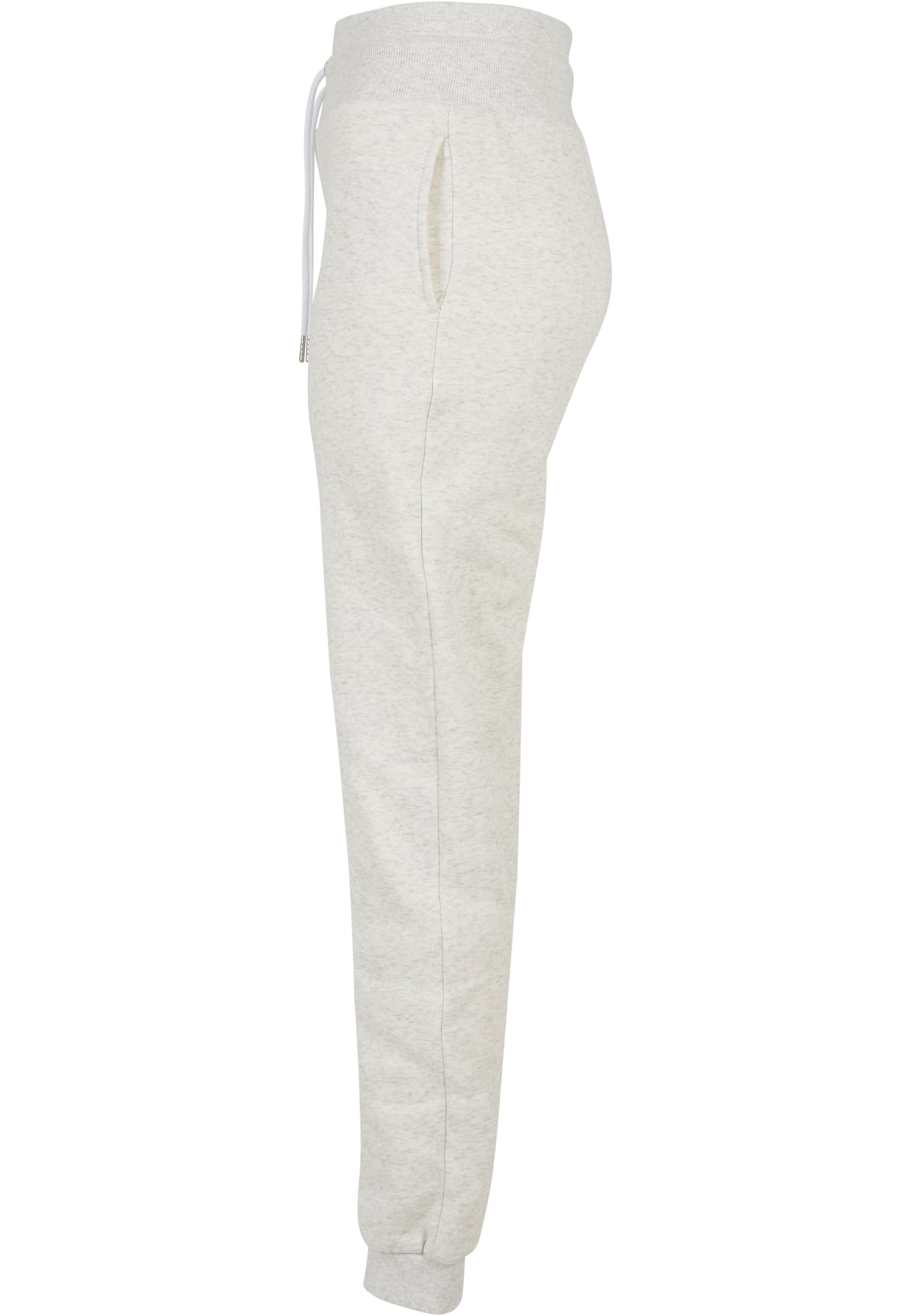 Ladies High Waist Color Melange Sweat Pants | lightgrey