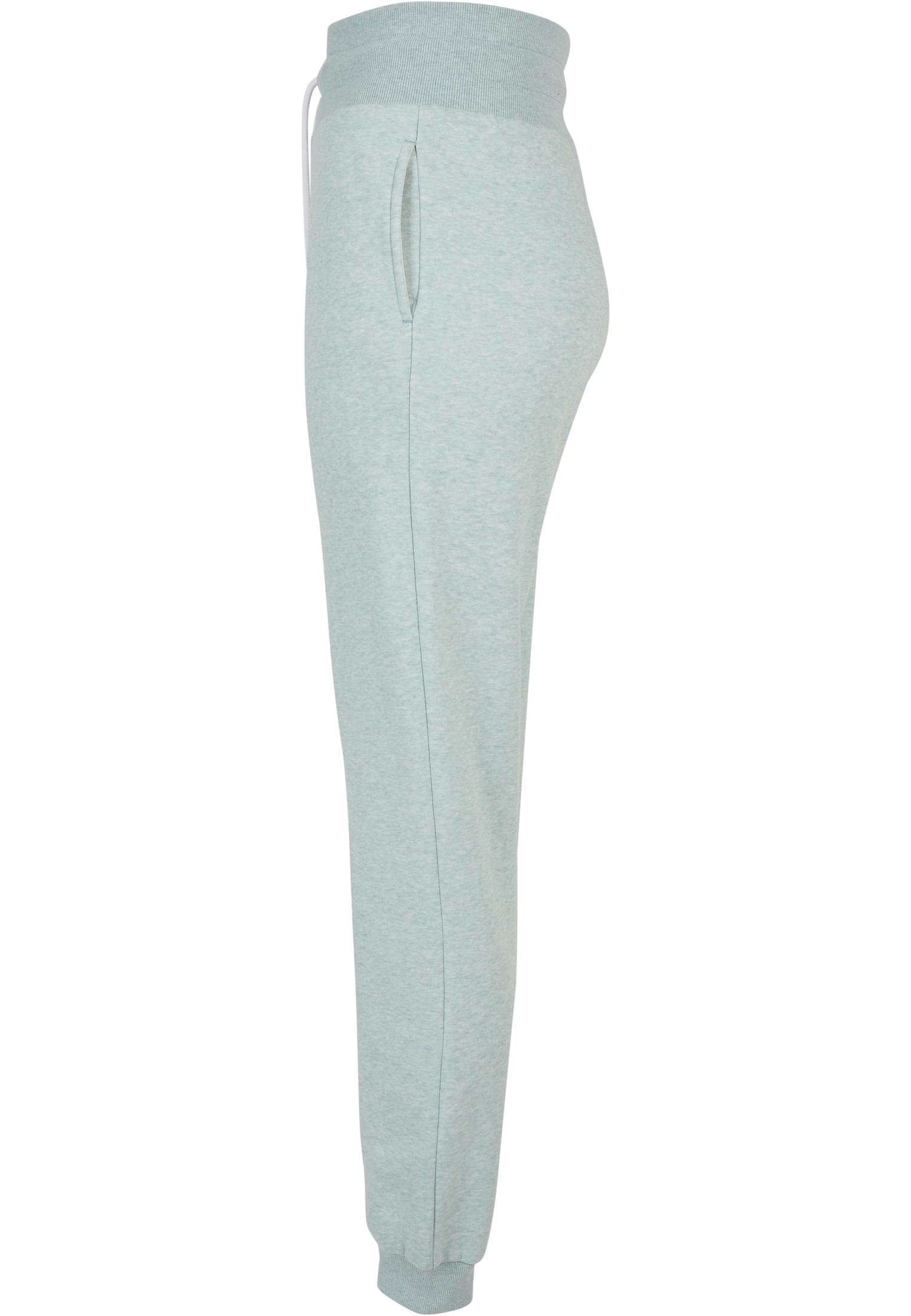 Ladies High Waist Color Melange Sweat Pants | salvia melange