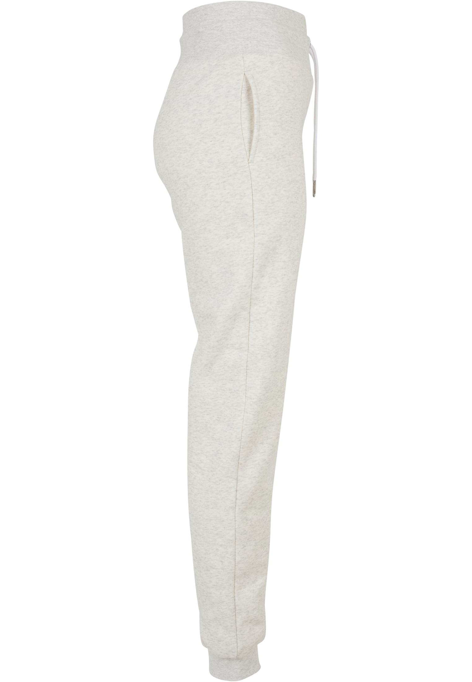 Ladies High Waist Color Melange Sweat Pants | lightgrey