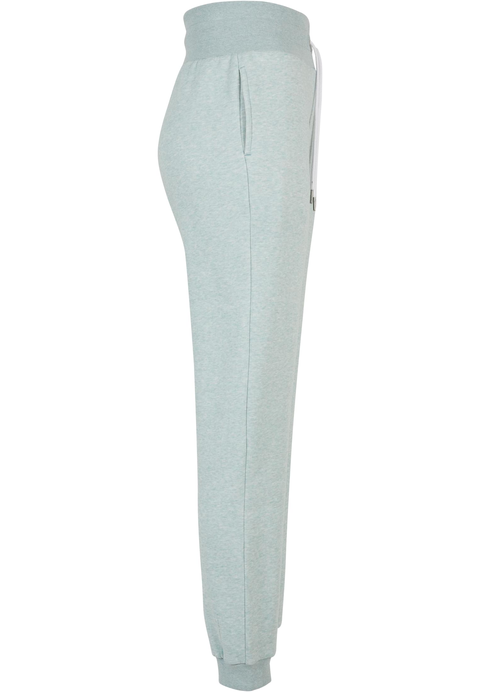 Ladies High Waist Color Melange Sweat Pants | salvia melange