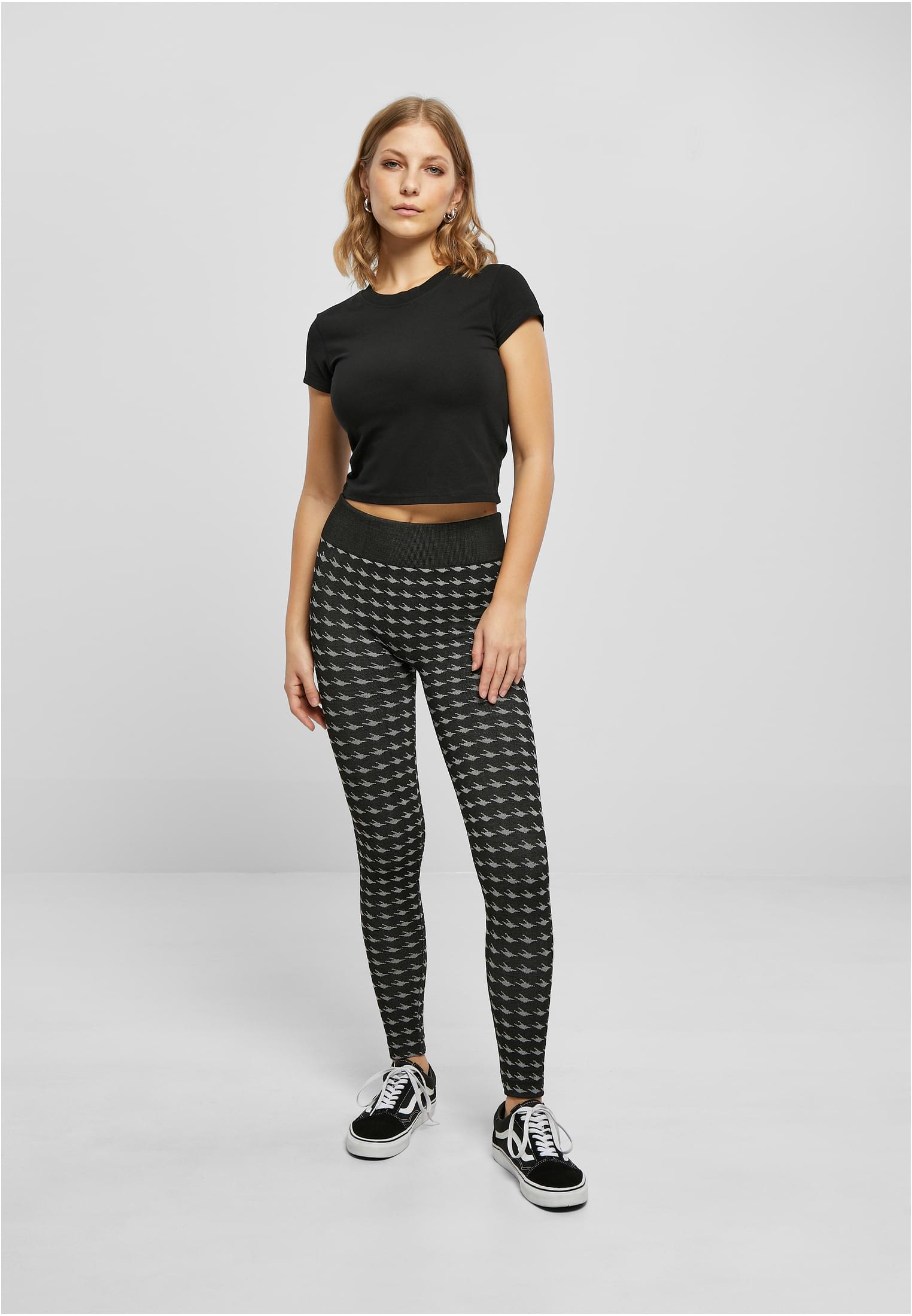 Ladies Seamless Heritage Leggings | blackhoundstooth