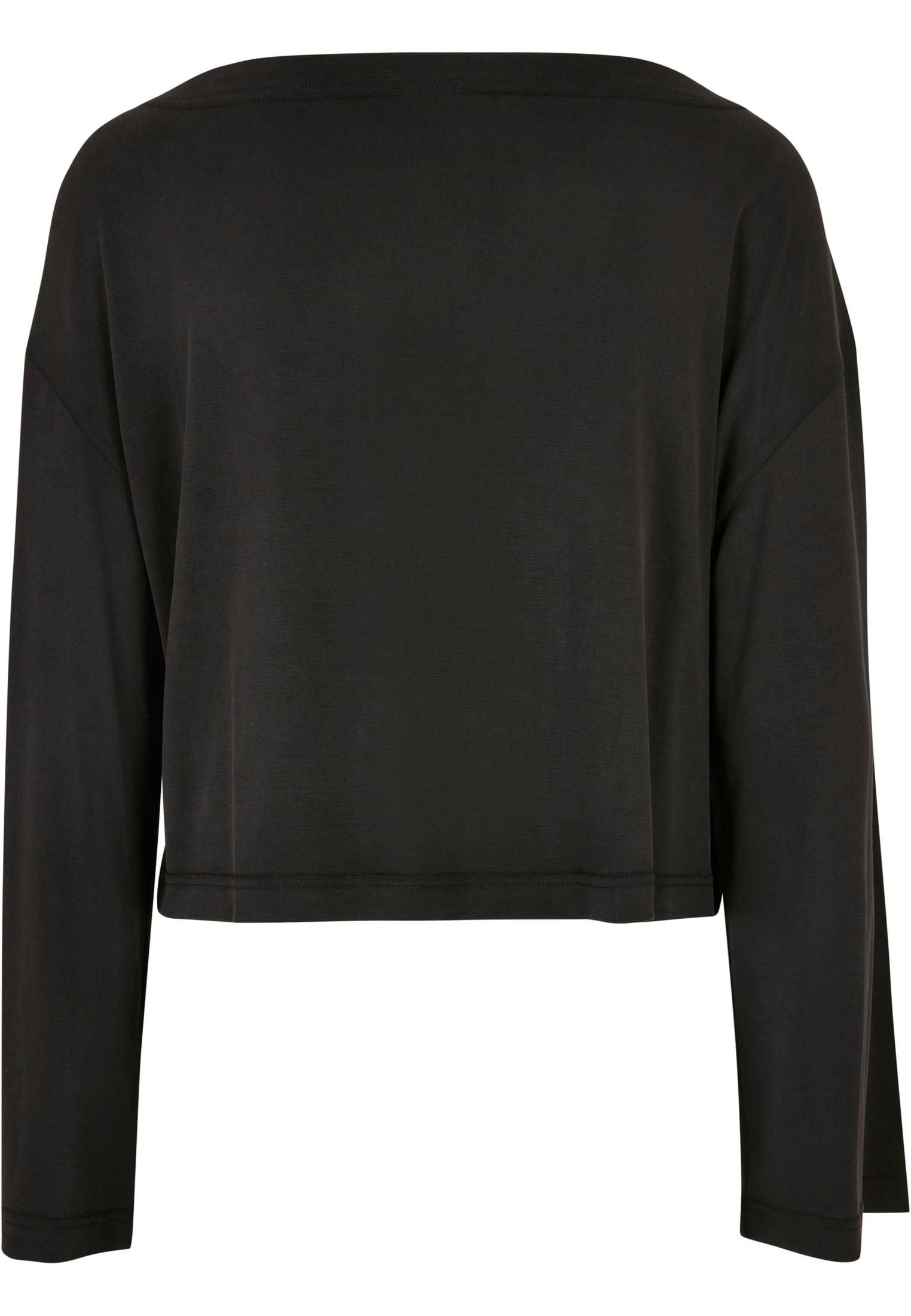 Ladies Short Modal Bateau Necklinie Longsleeve | black