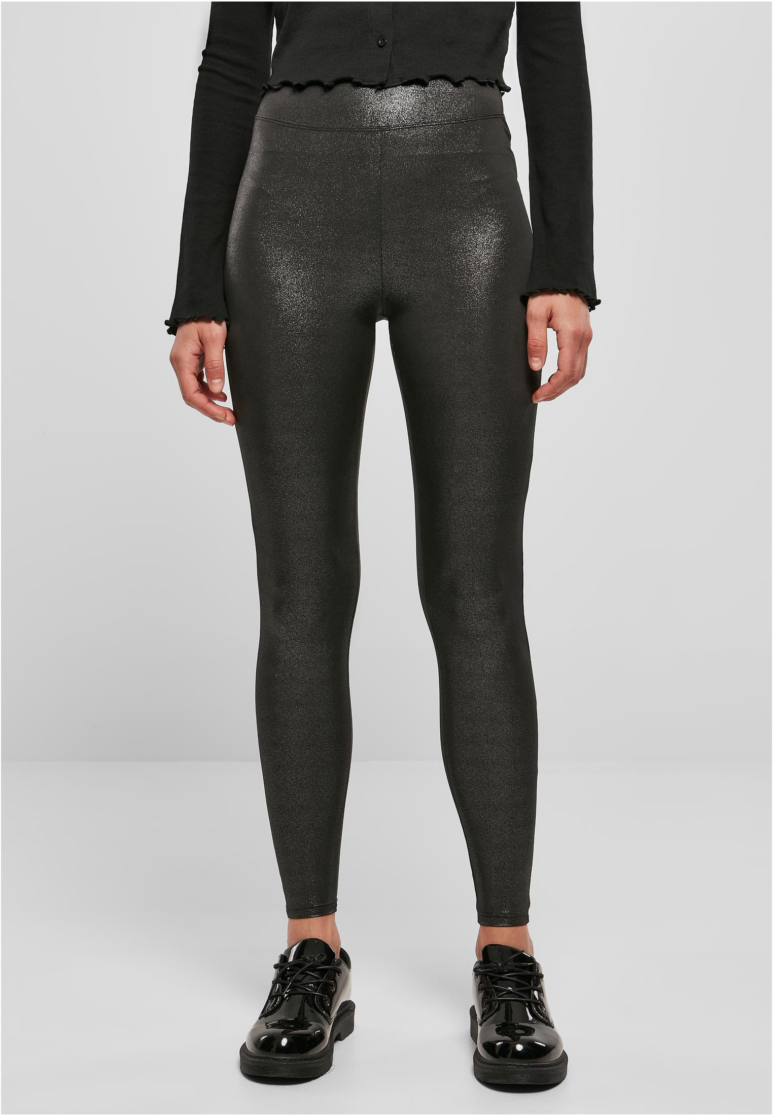 Ladies High Waist Glamour Leggings | sparklingblack