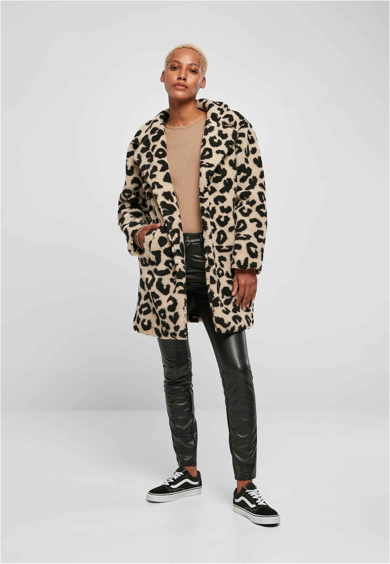 Ladies Oversized AOP Sherpa Coat | sandleo