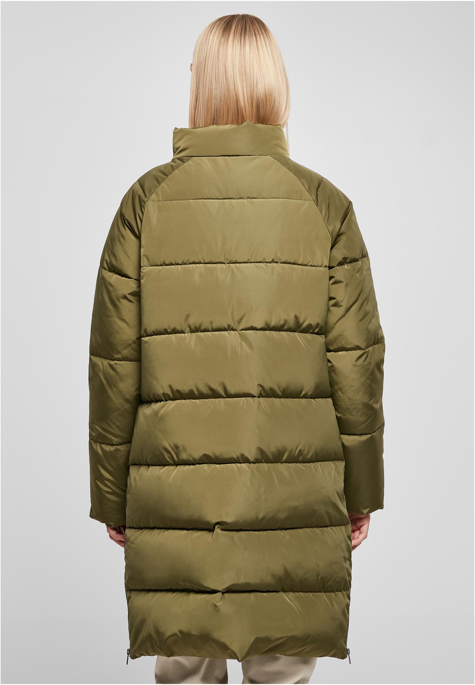 Ladies High Neck Puffer Coat | olive