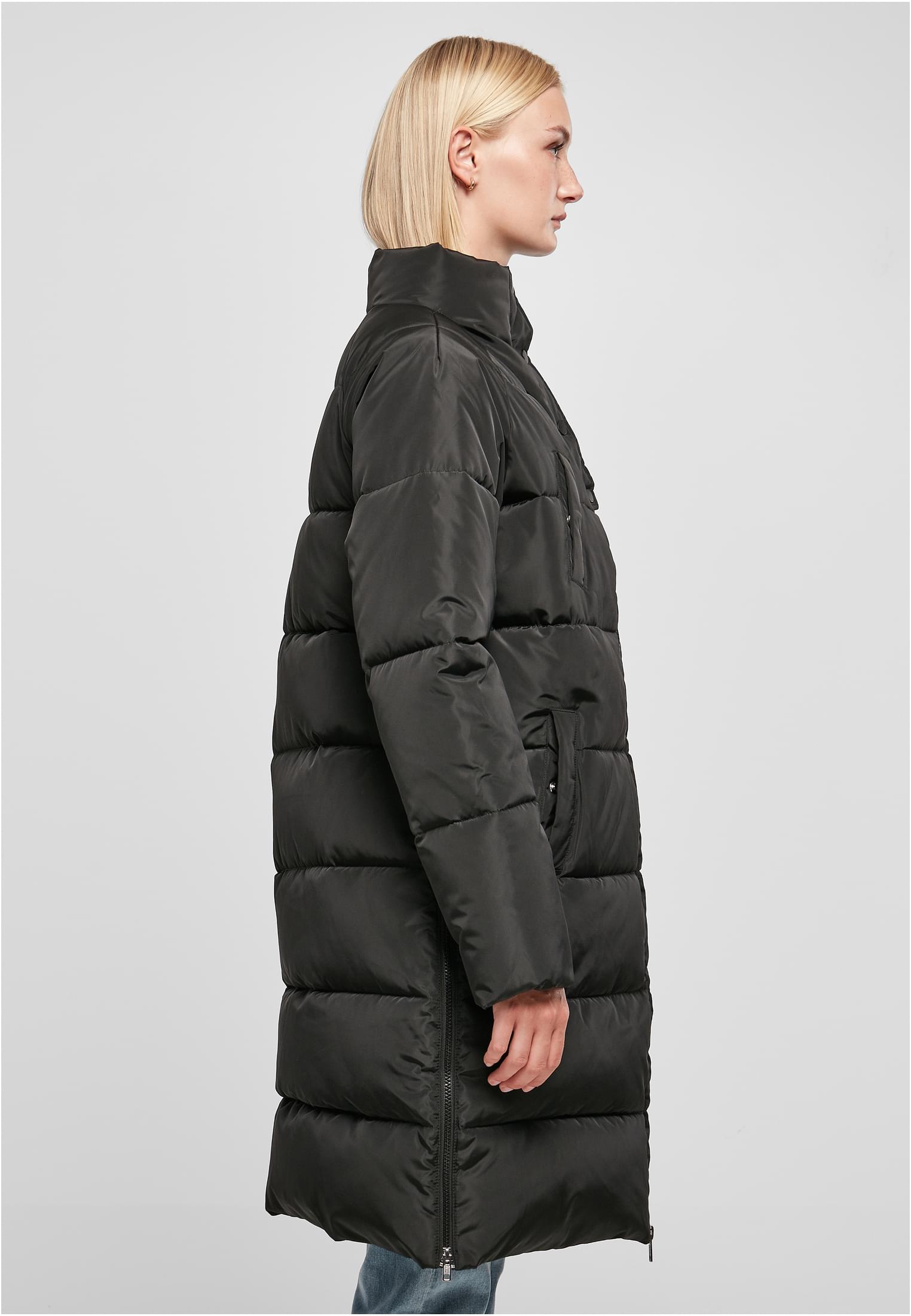 Ladies High Neck Puffer Coat | black