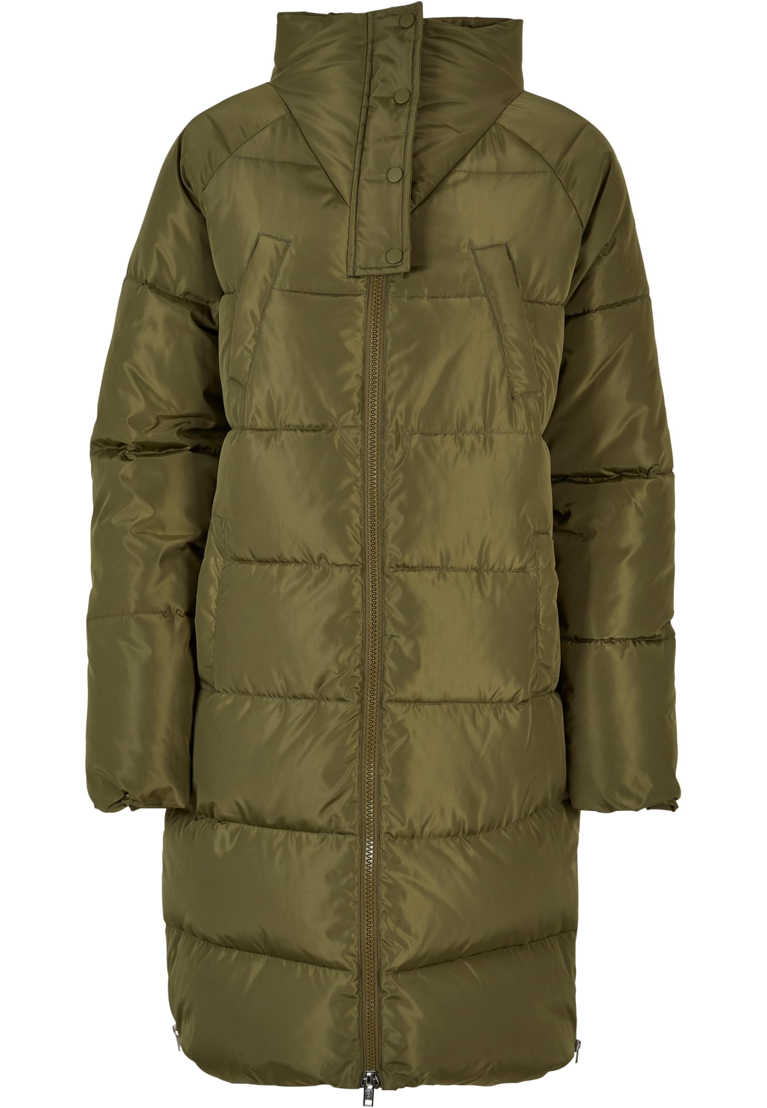 Ladies High Neck Puffer Coat | olive