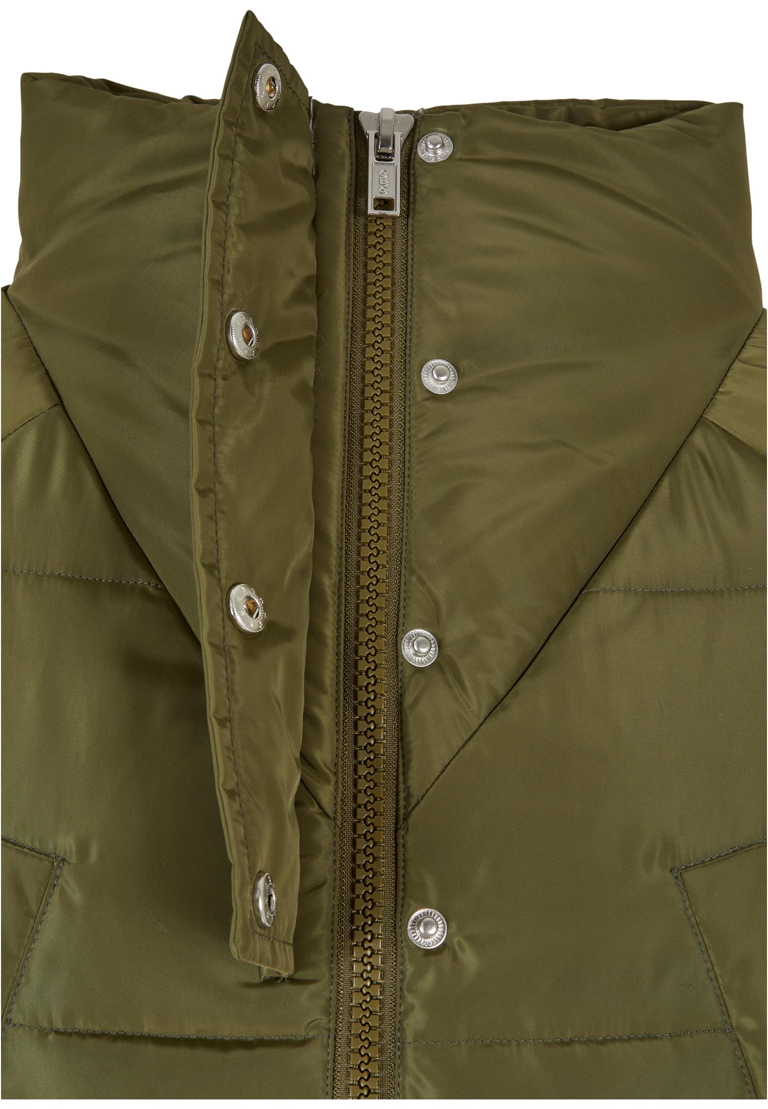 Ladies High Neck Puffer Coat | olive