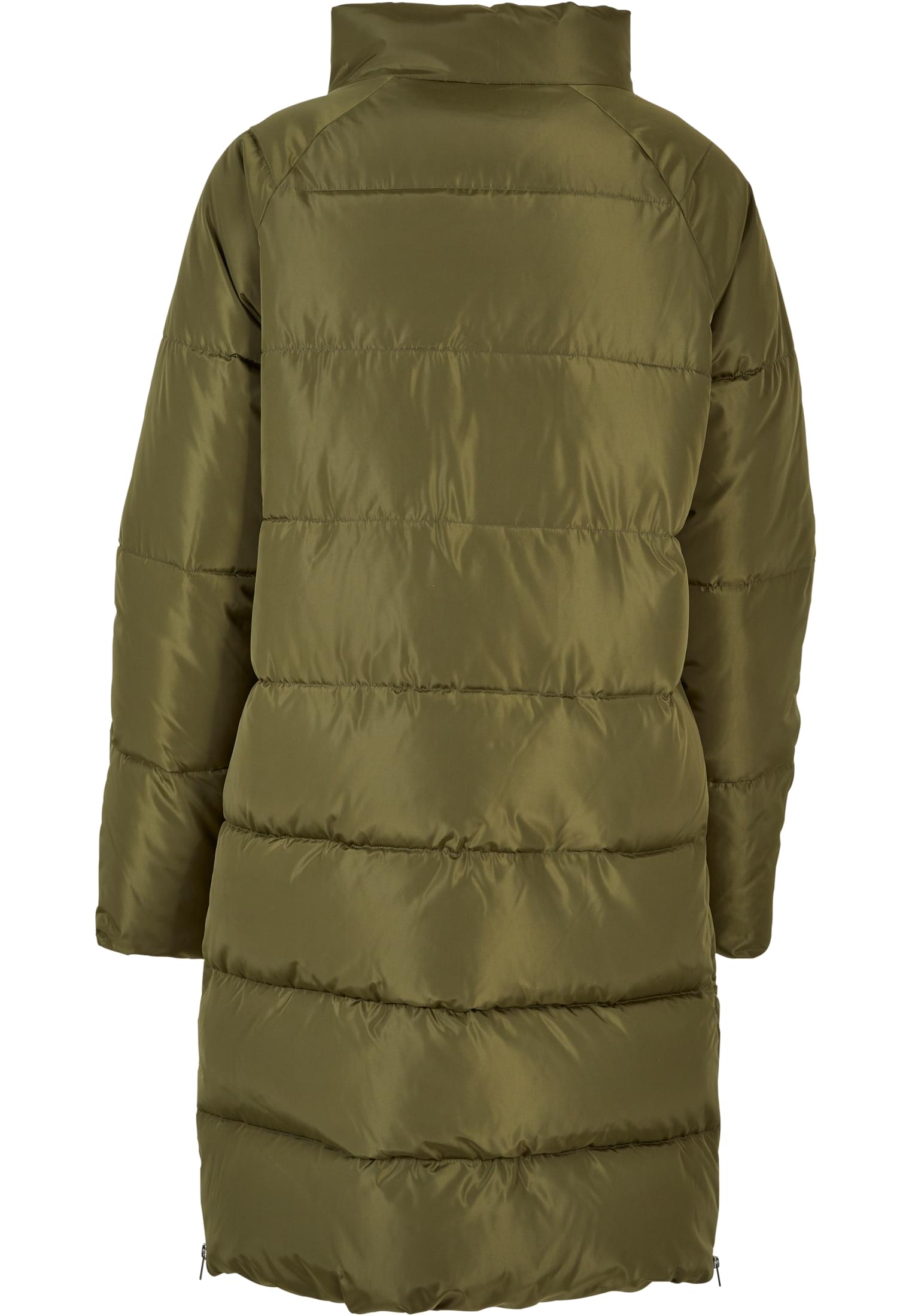 Ladies High Neck Puffer Coat | olive