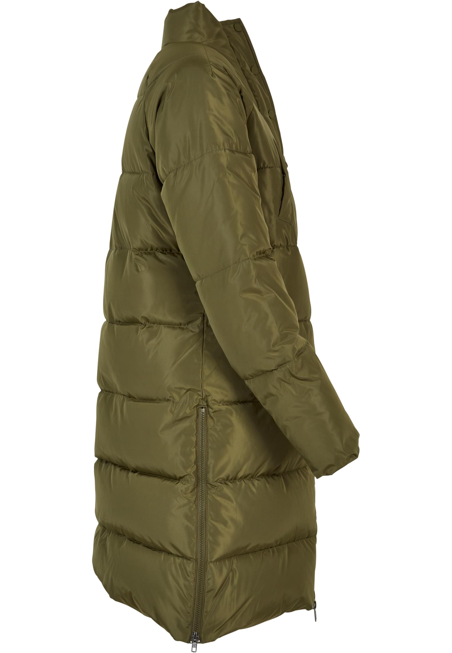 Ladies High Neck Puffer Coat | olive