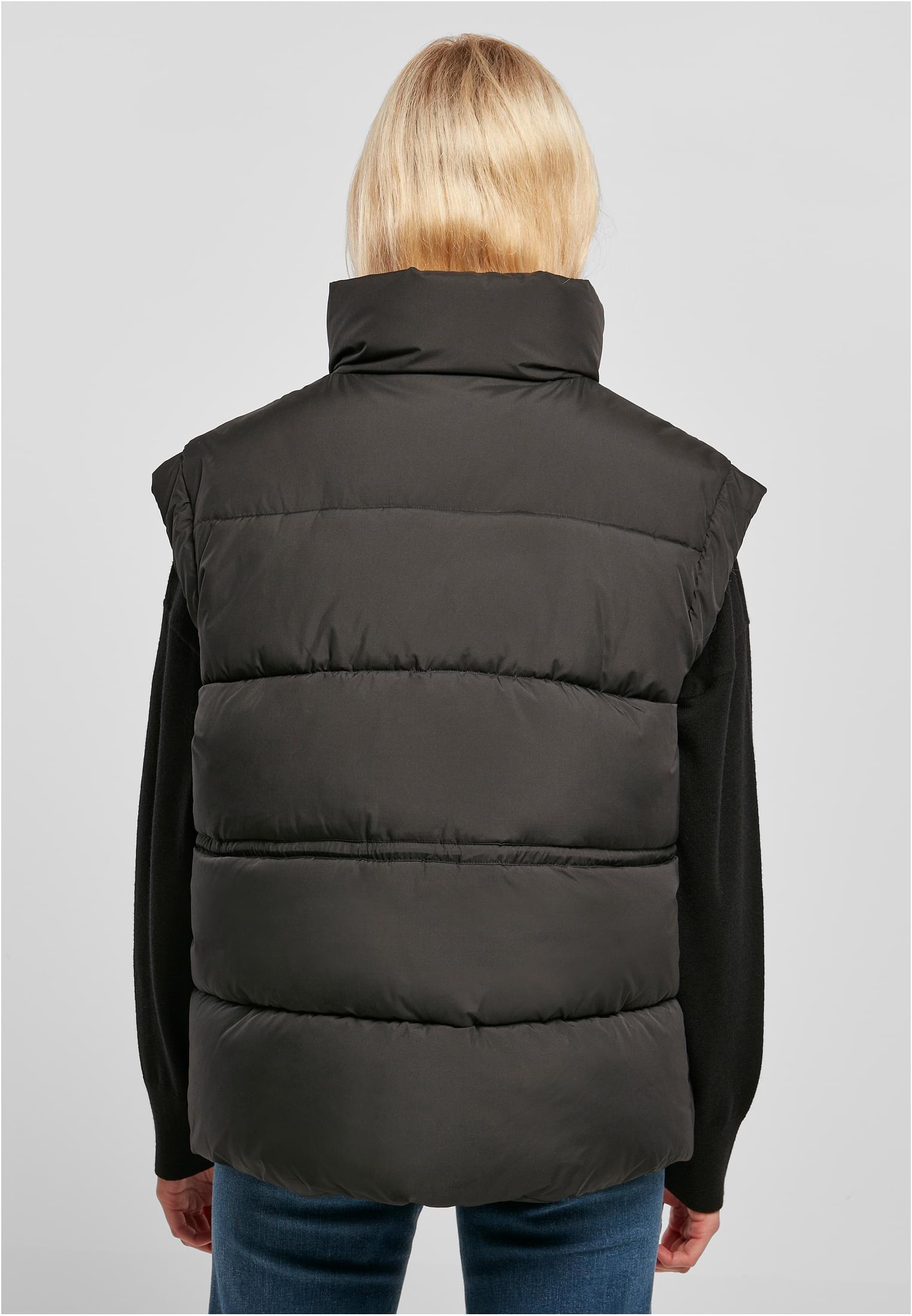 Ladies Waisted Puffer Vest | black