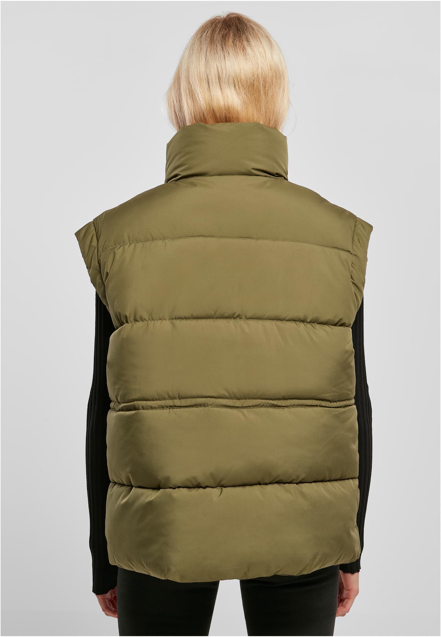 Ladies Waisted Puffer Vest | olive