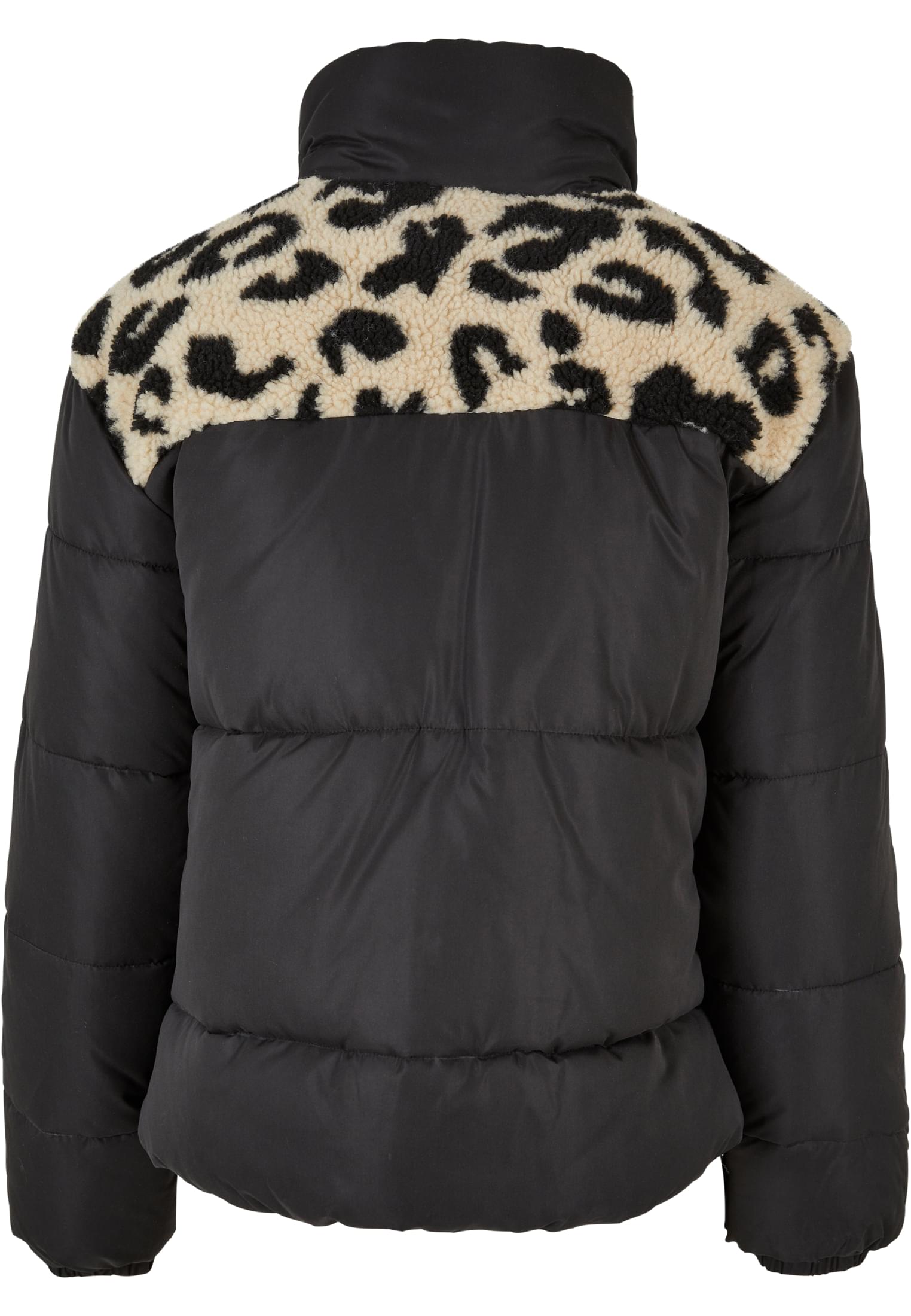 Ladies AOP Sherpa Mixed Puffer Jacket | black/sandleo