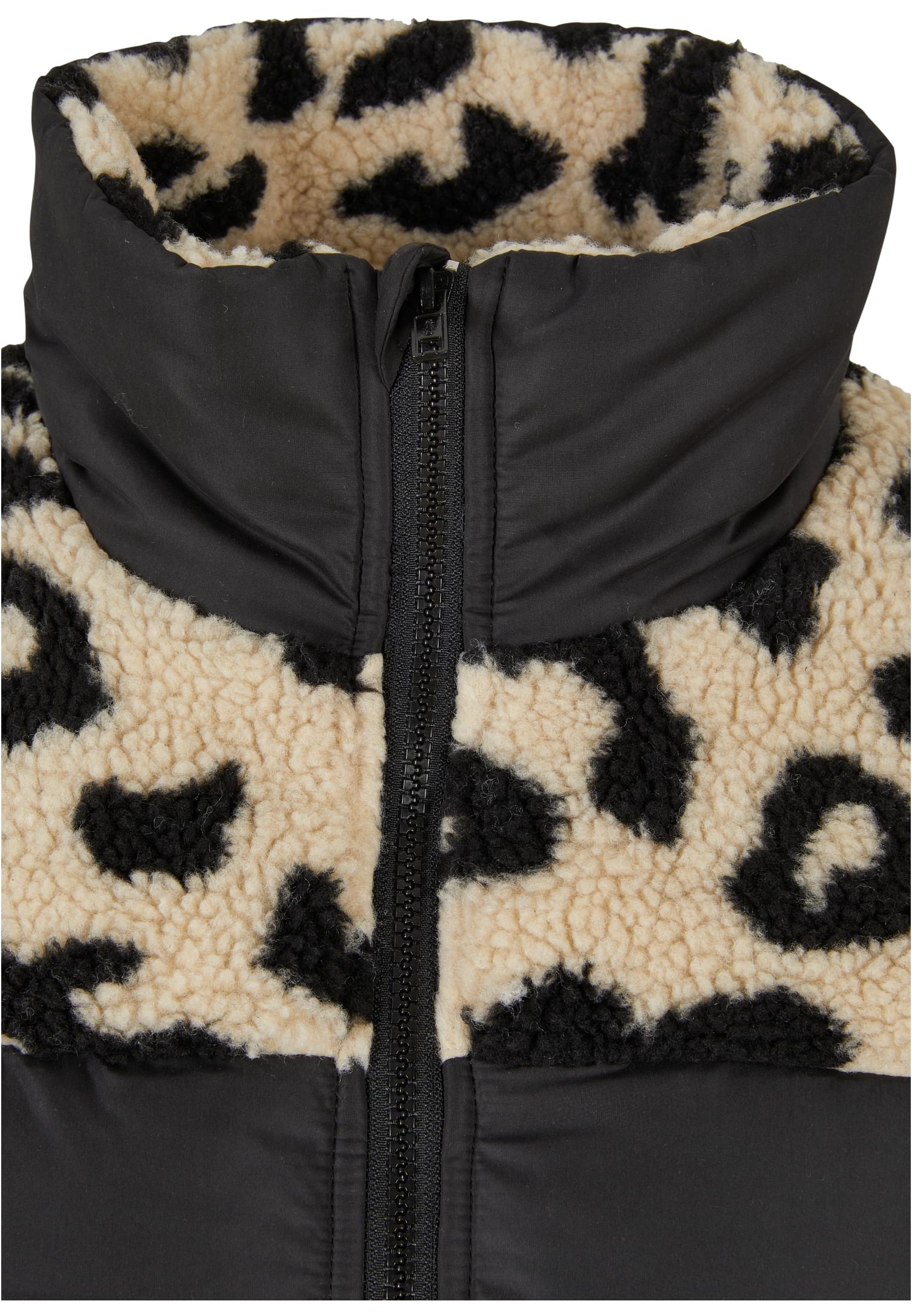 Ladies AOP Sherpa Mixed Puffer Jacket | black/sandleo