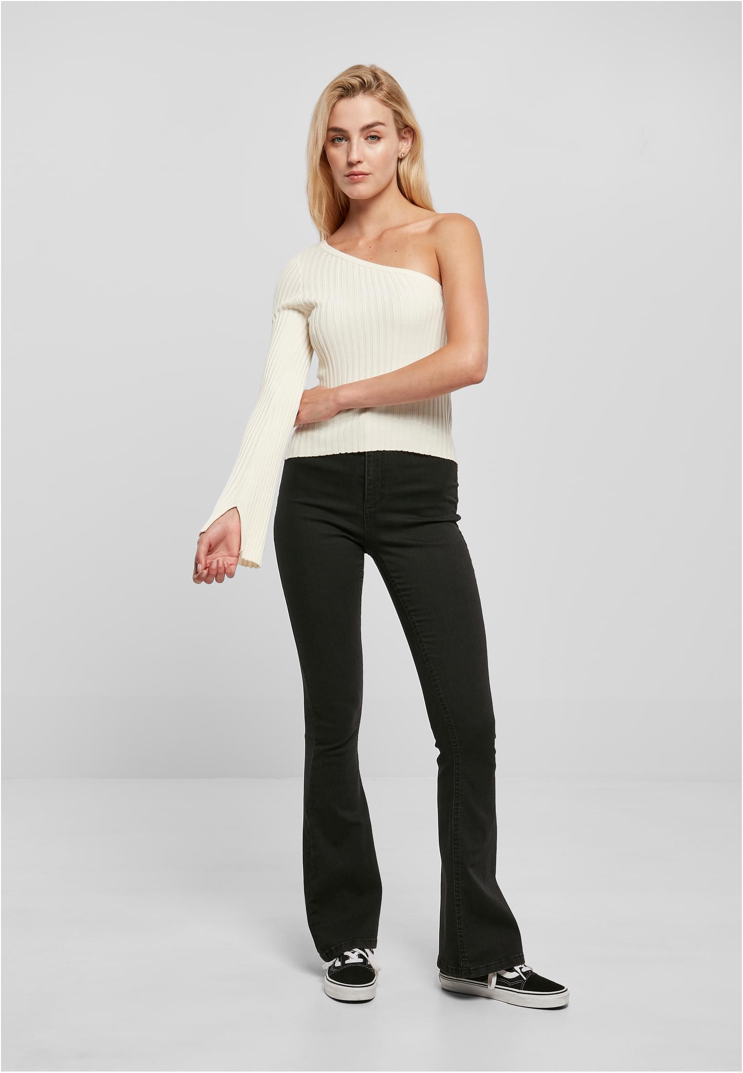 Ladies Short Rib Knit One Sleeve Sweater | whitesand