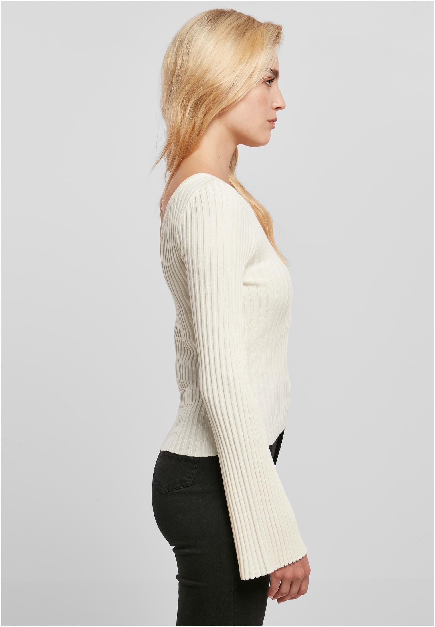 Ladies Short Rib Knit One Sleeve Sweater | whitesand