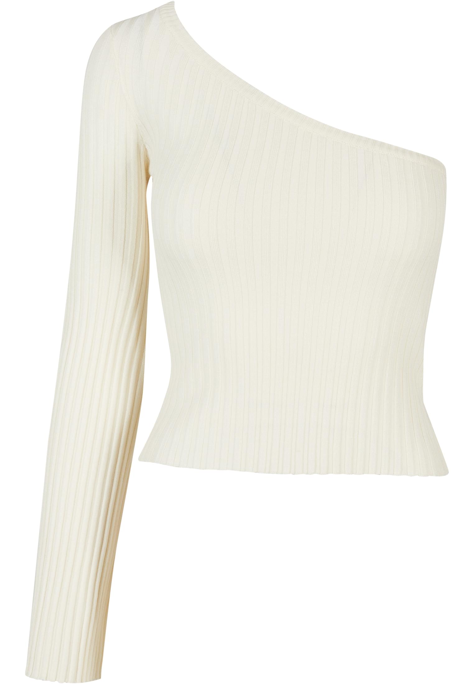 Ladies Short Rib Knit One Sleeve Sweater | whitesand