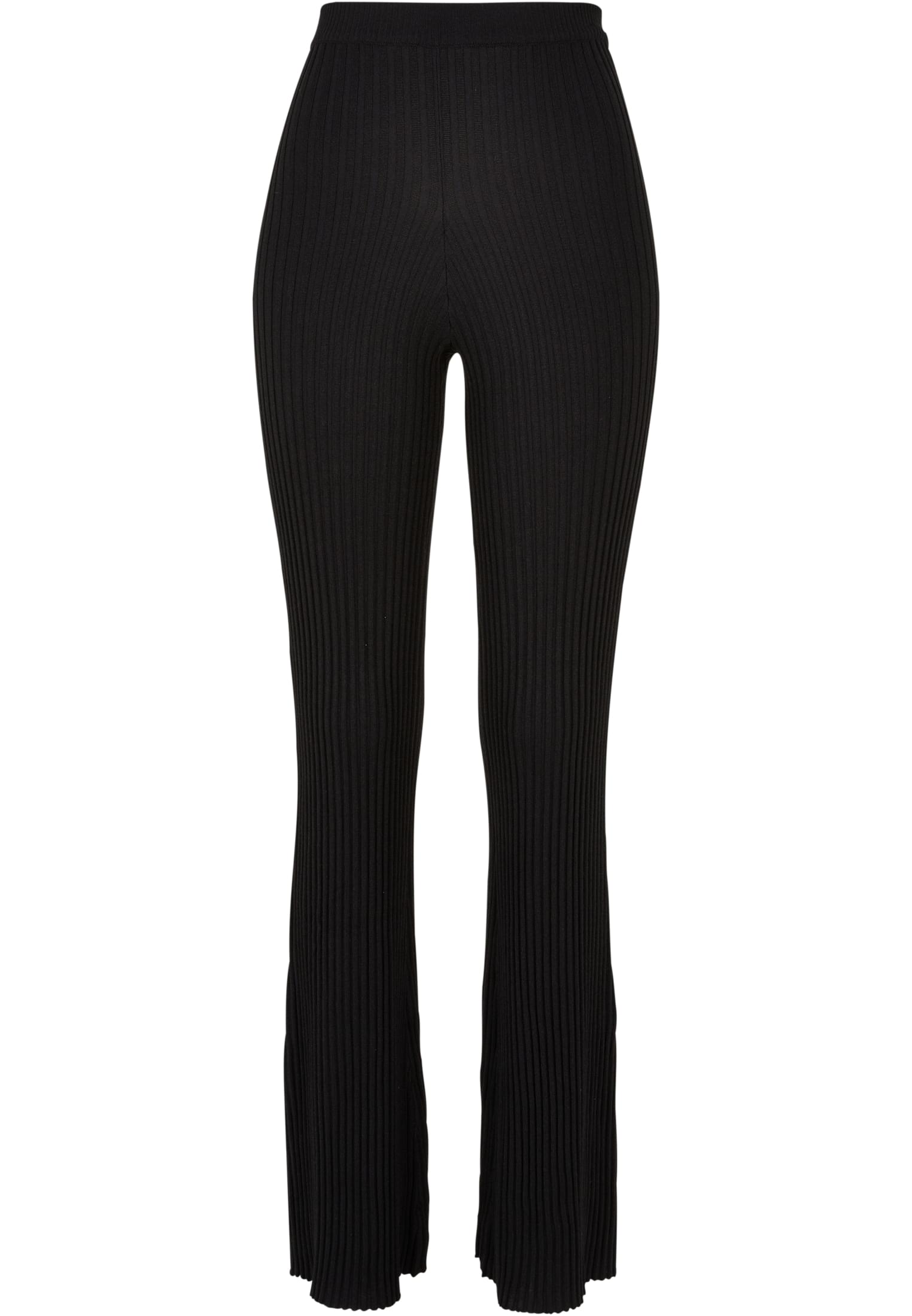 Ladies Flared Rib Knit Leggings | black