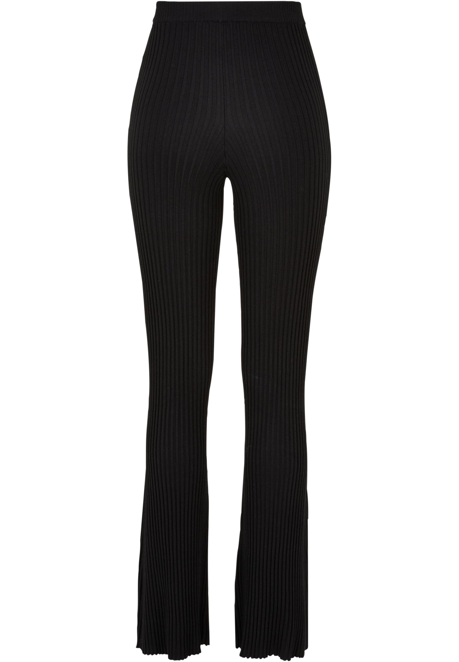 Ladies Flared Rib Knit Leggings | black