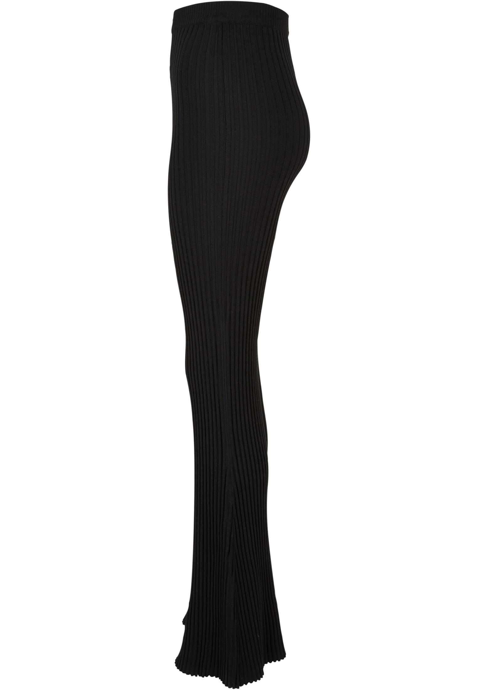 Ladies Flared Rib Knit Leggings | black