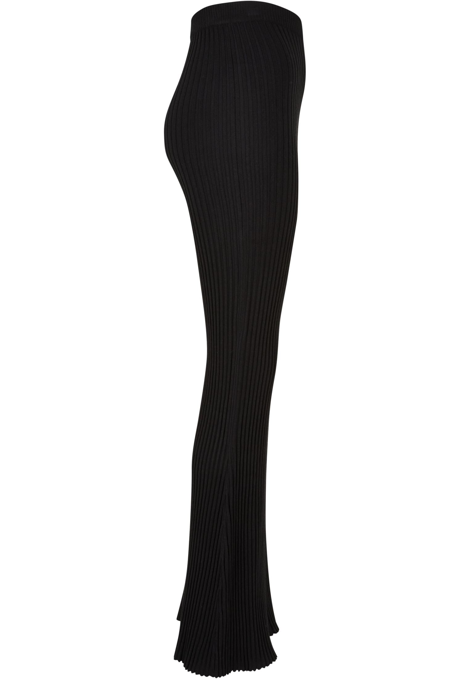 Ladies Flared Rib Knit Leggings | black